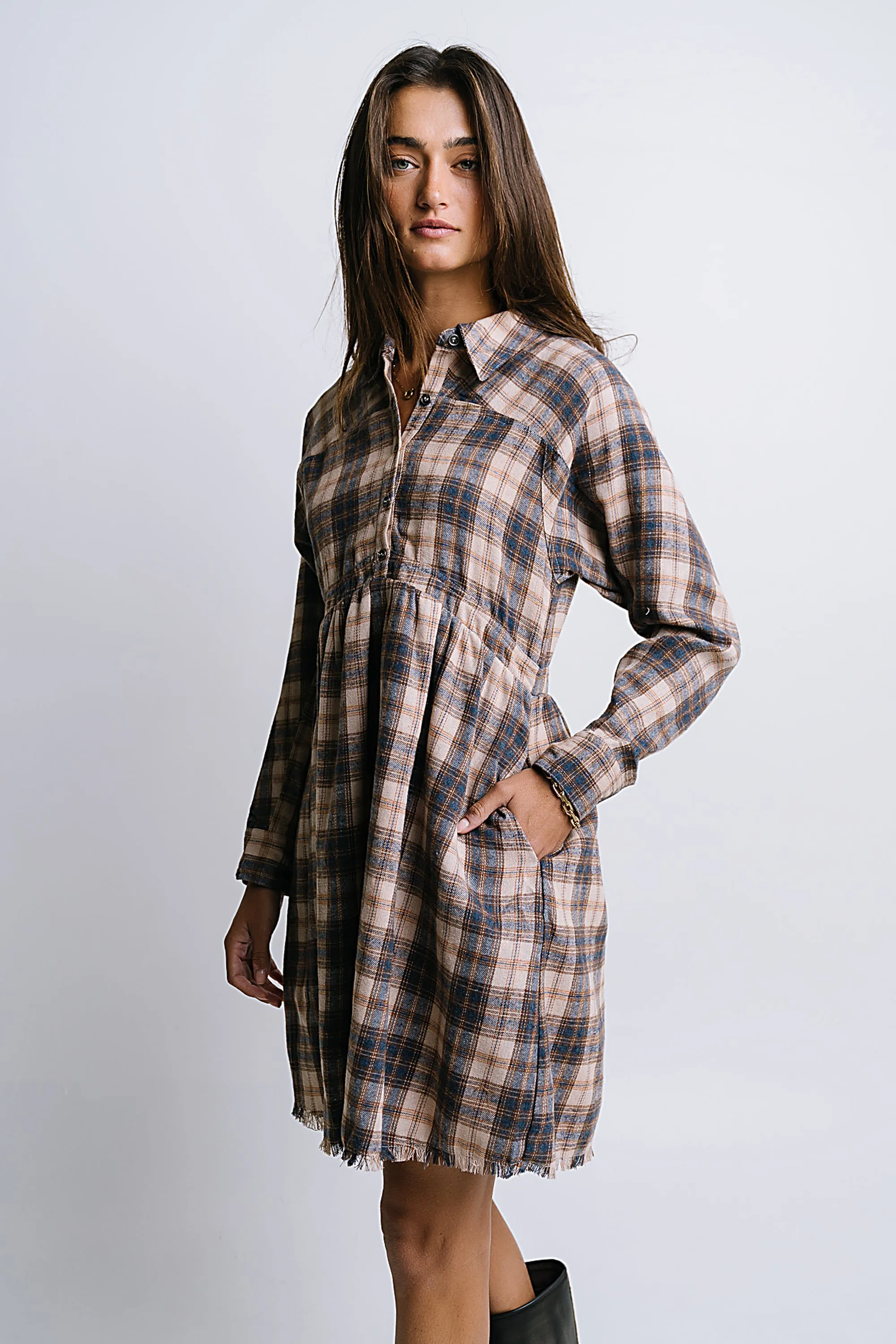 Karrie Plaid Mini Dress sold by bohme