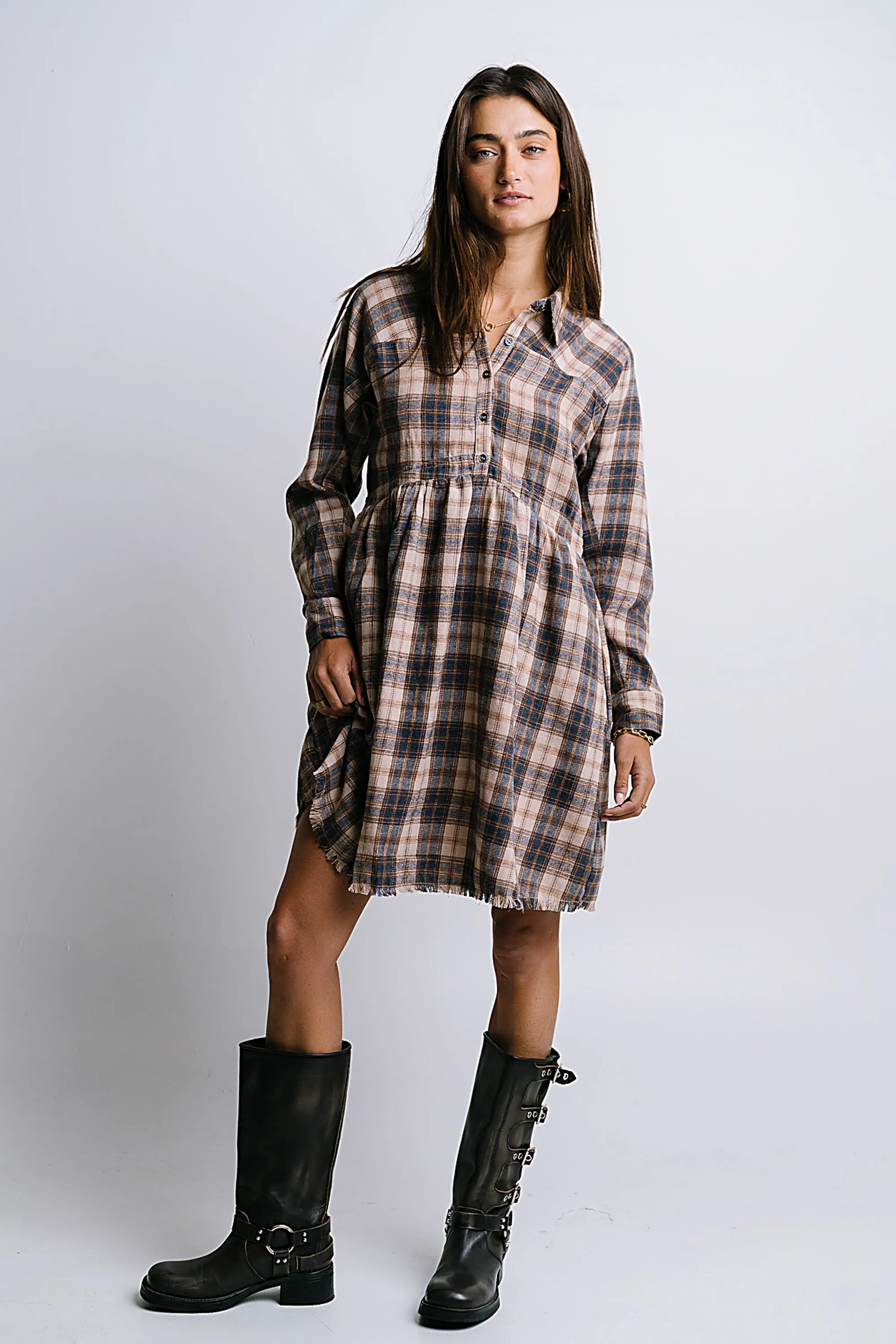 Karrie Plaid Mini Dress sold by bohme product image thumbnail 3