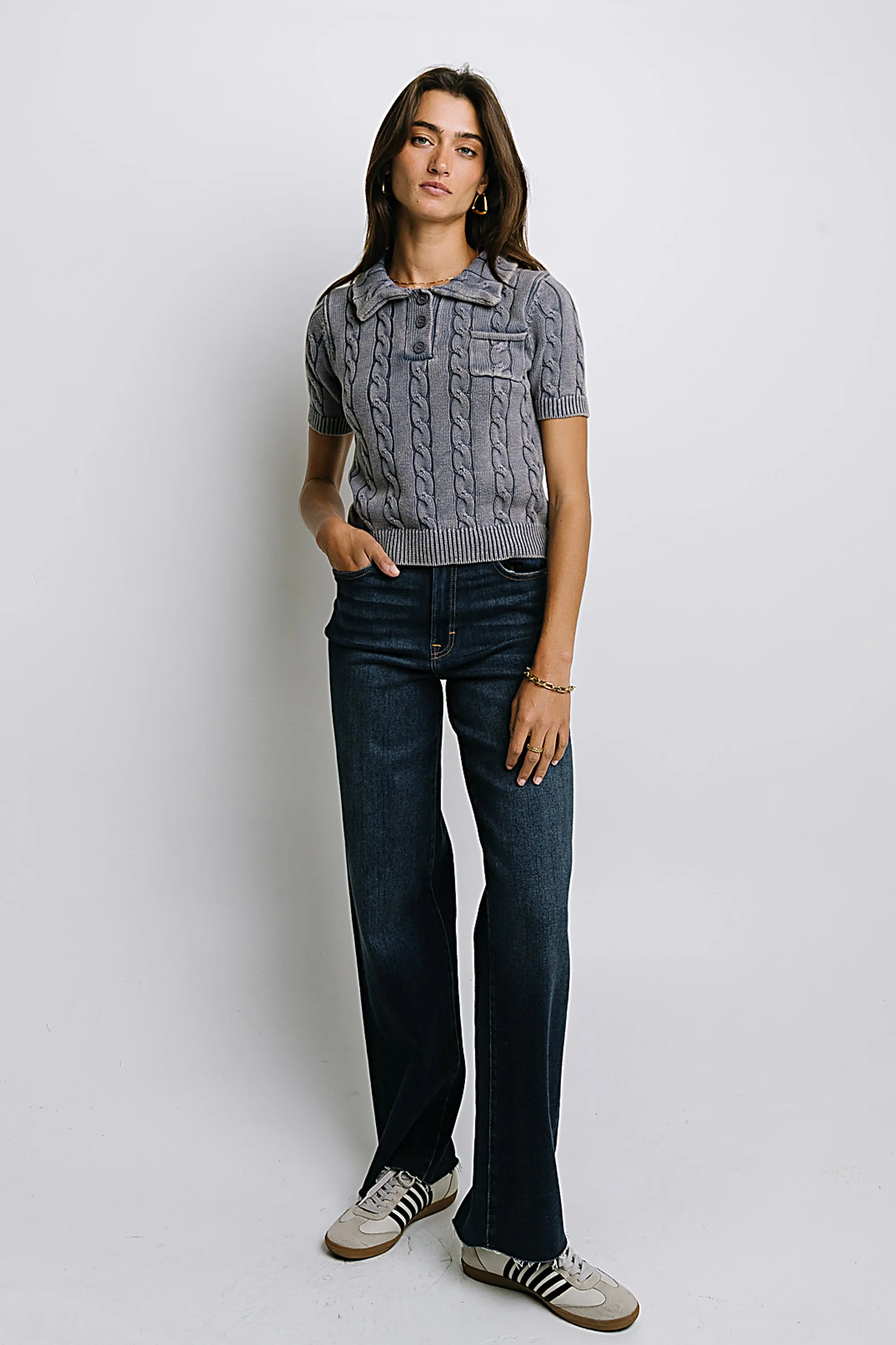 Halle Cable Knit Top in Blue sold by bohme product image thumbnail 5