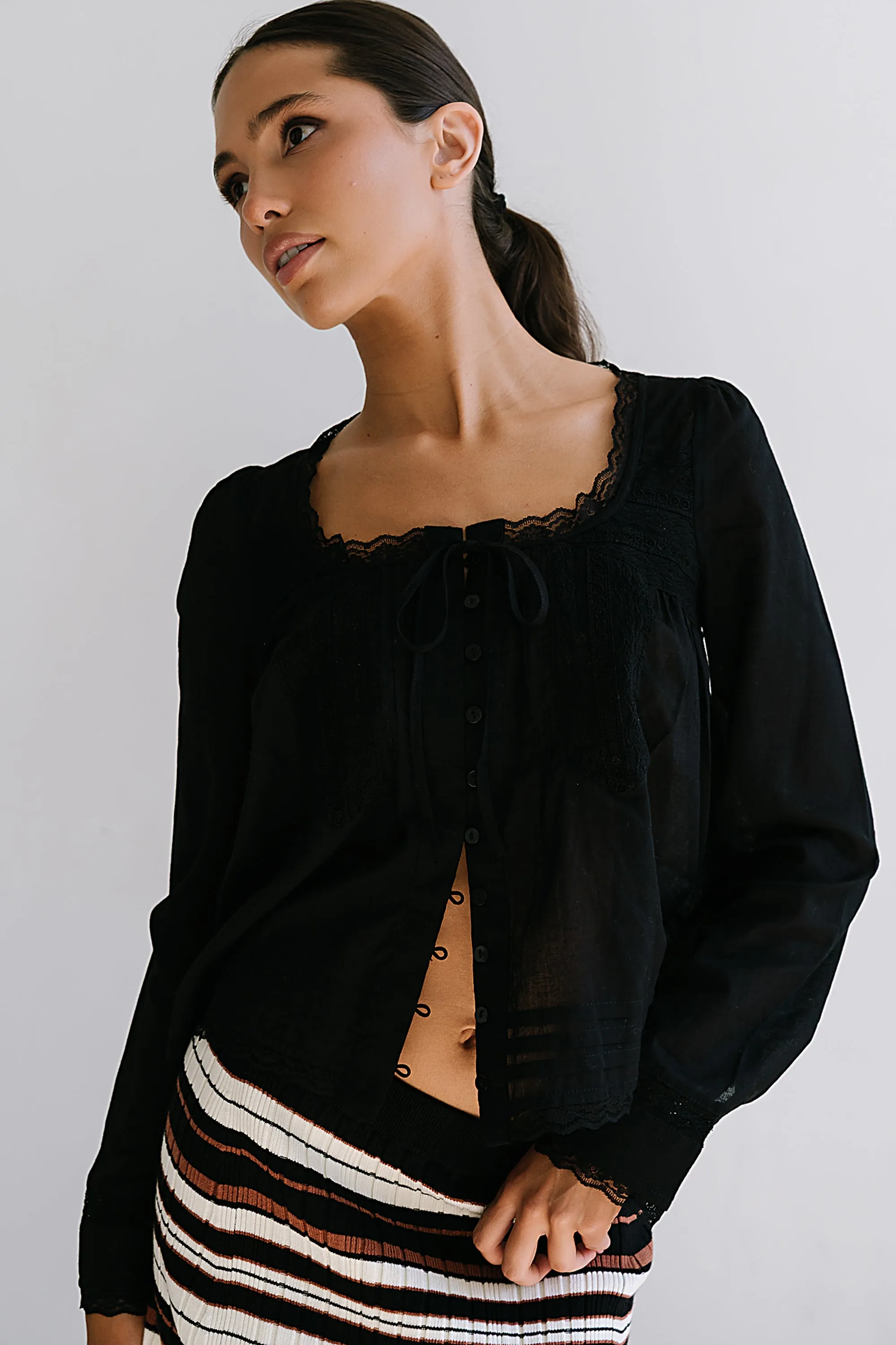 Taylor Sheer Blouse in Black sold by bohme product image thumbnail 3