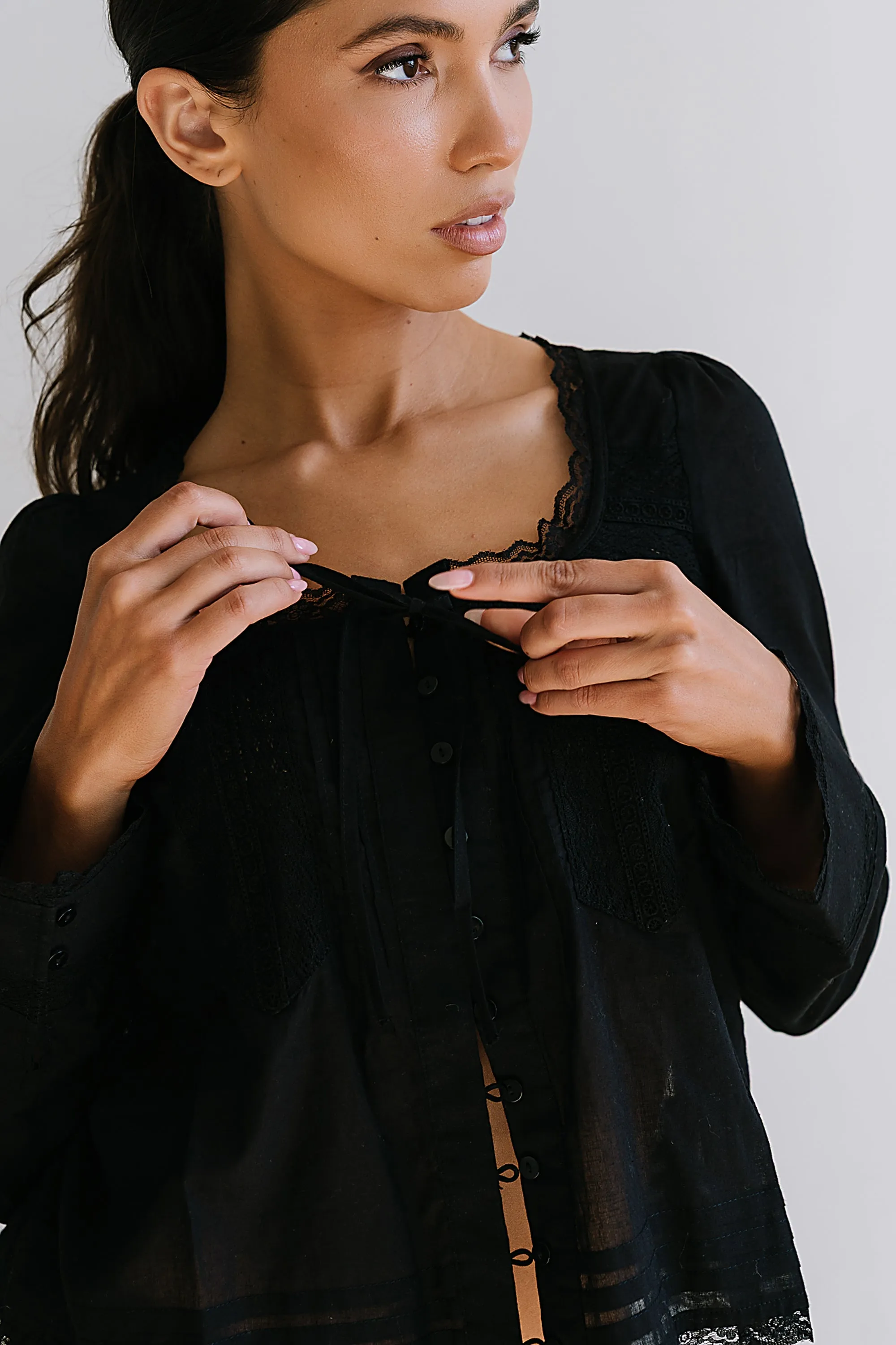 Taylor Sheer Blouse in Black sold by bohme product image thumbnail 5