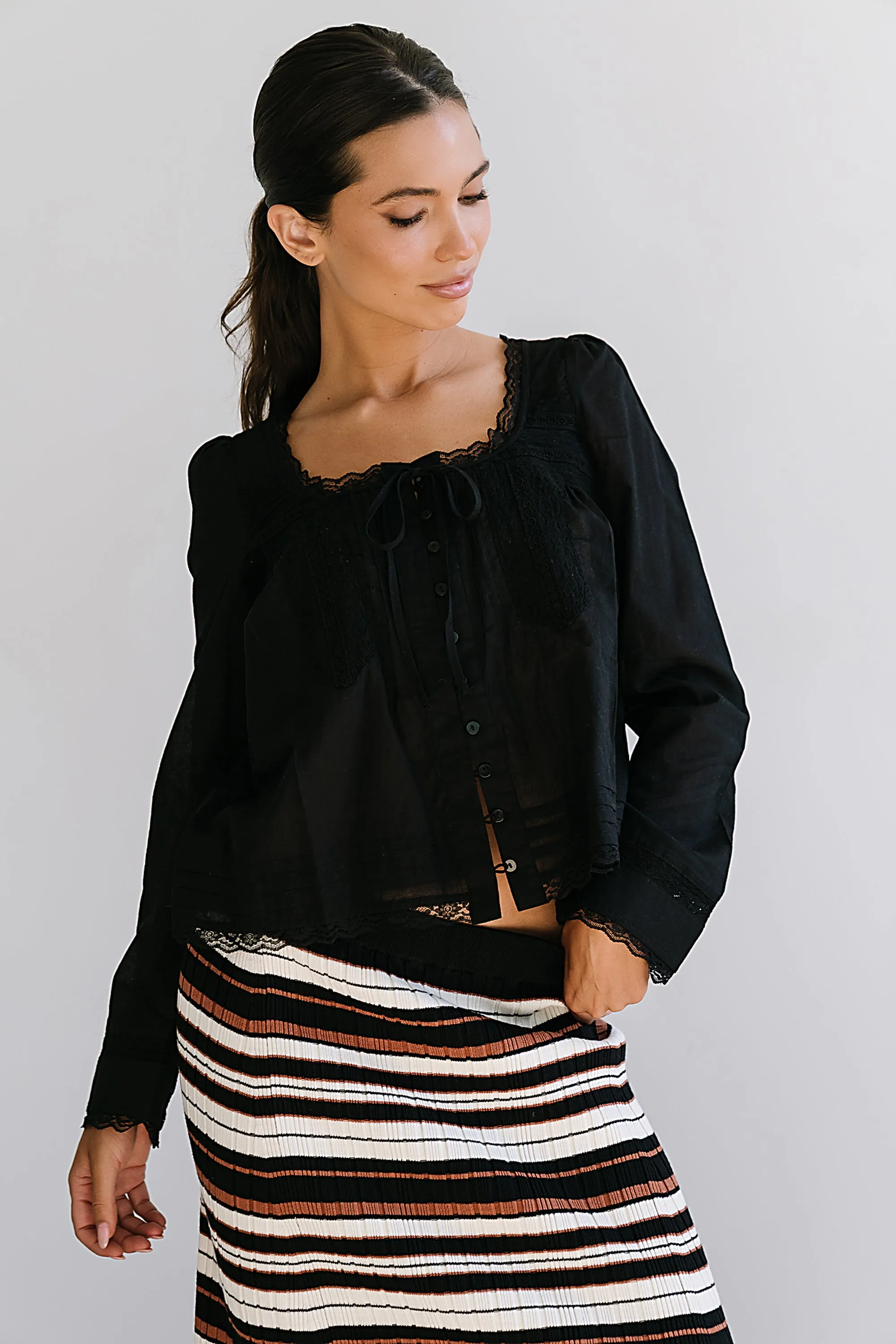 Taylor Sheer Blouse in Black sold by bohme product image thumbnail 2