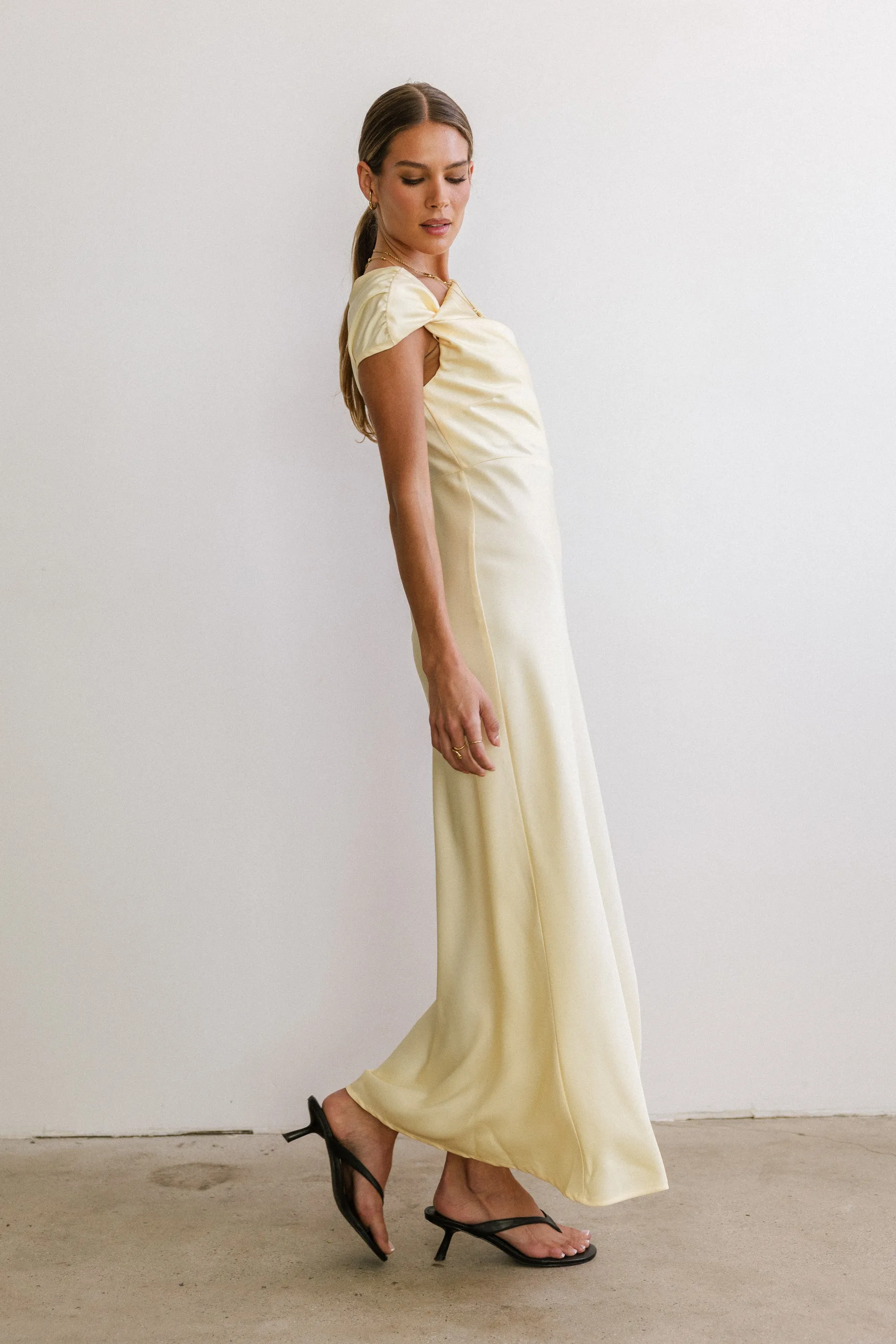 Rodney Asymmetrical Maxi Dress in Yellow sold by bohme product image thumbnail 5