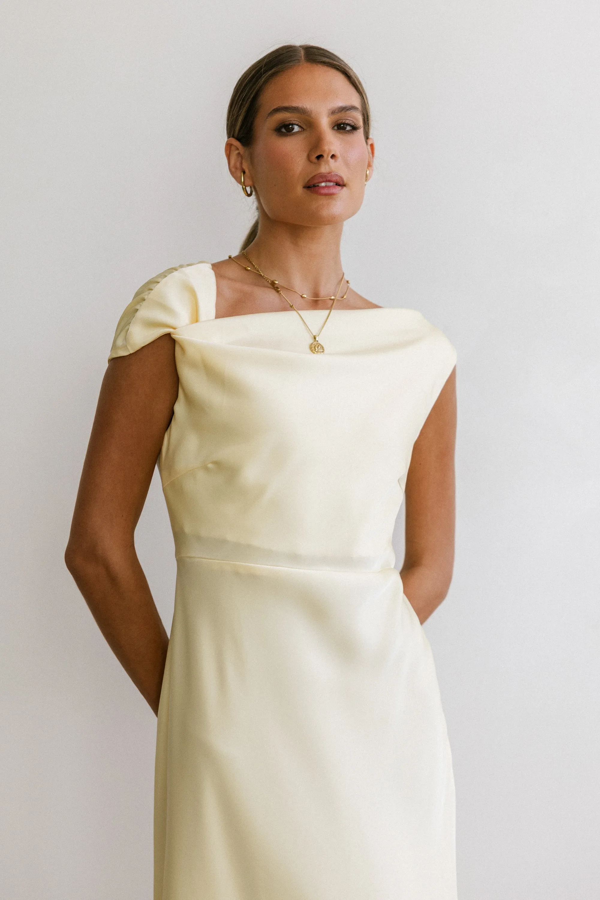 Rodney Asymmetrical Maxi Dress in Yellow sold by bohme product image thumbnail 2