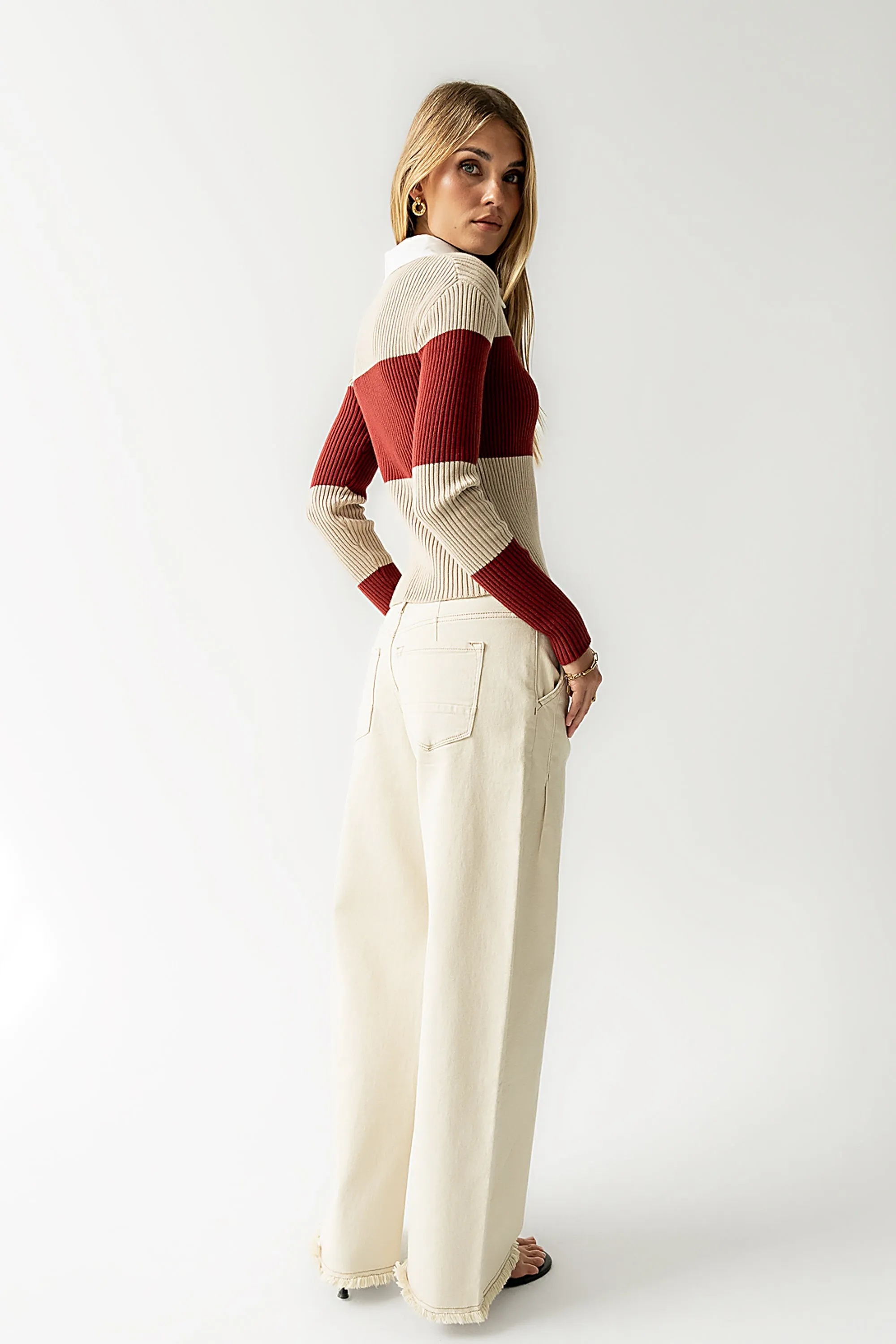 Wrenley Striped Sweater in Rust sold by bohme product image thumbnail 2