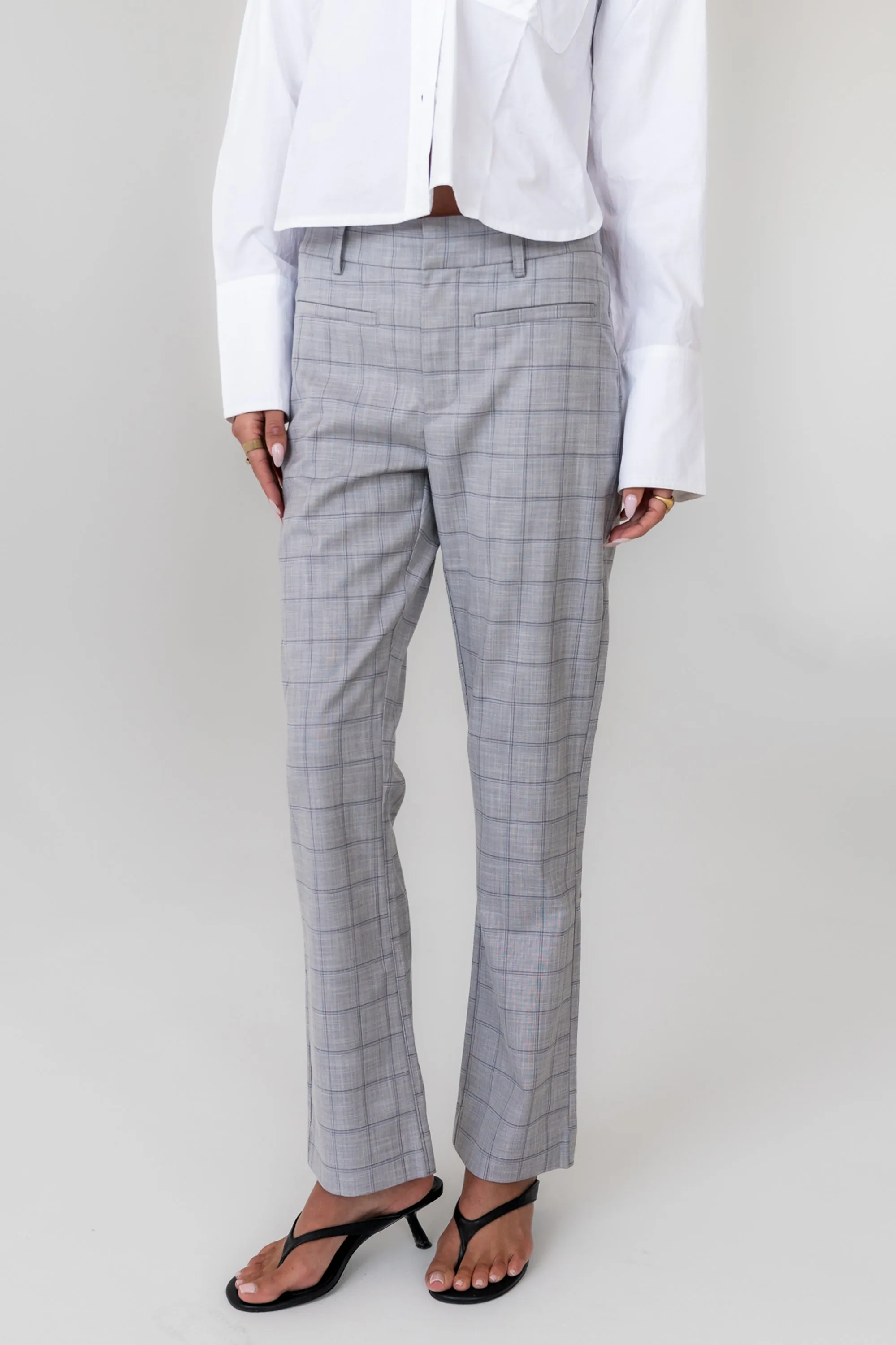 Willow Slim Straight Trouser in Grey sold by bohme product image thumbnail 5