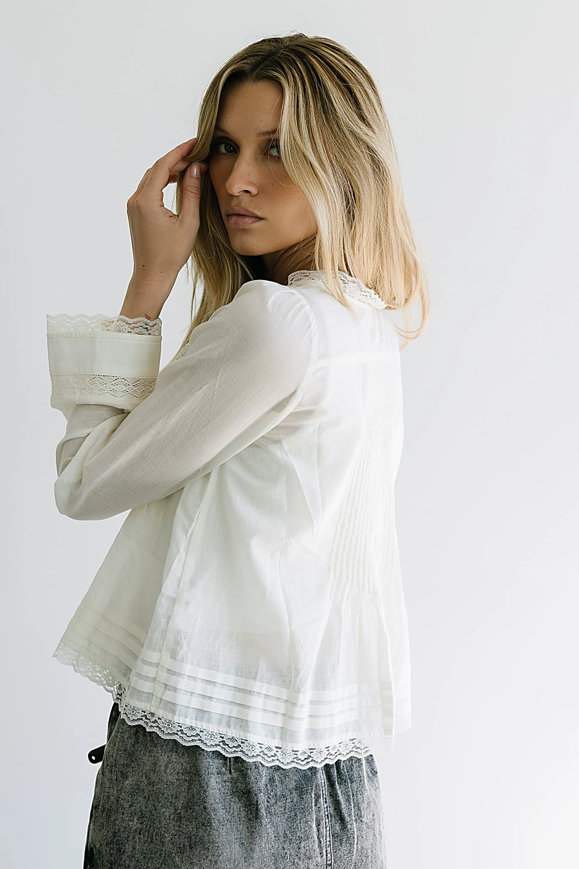 Taylor Sheer Blouse in Ivory sold by bohme product image thumbnail 5