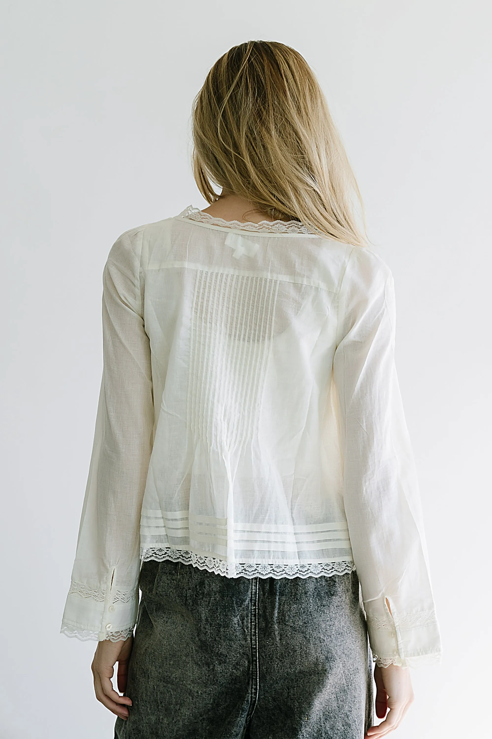 Taylor Sheer Blouse in Ivory sold by bohme product image thumbnail 4