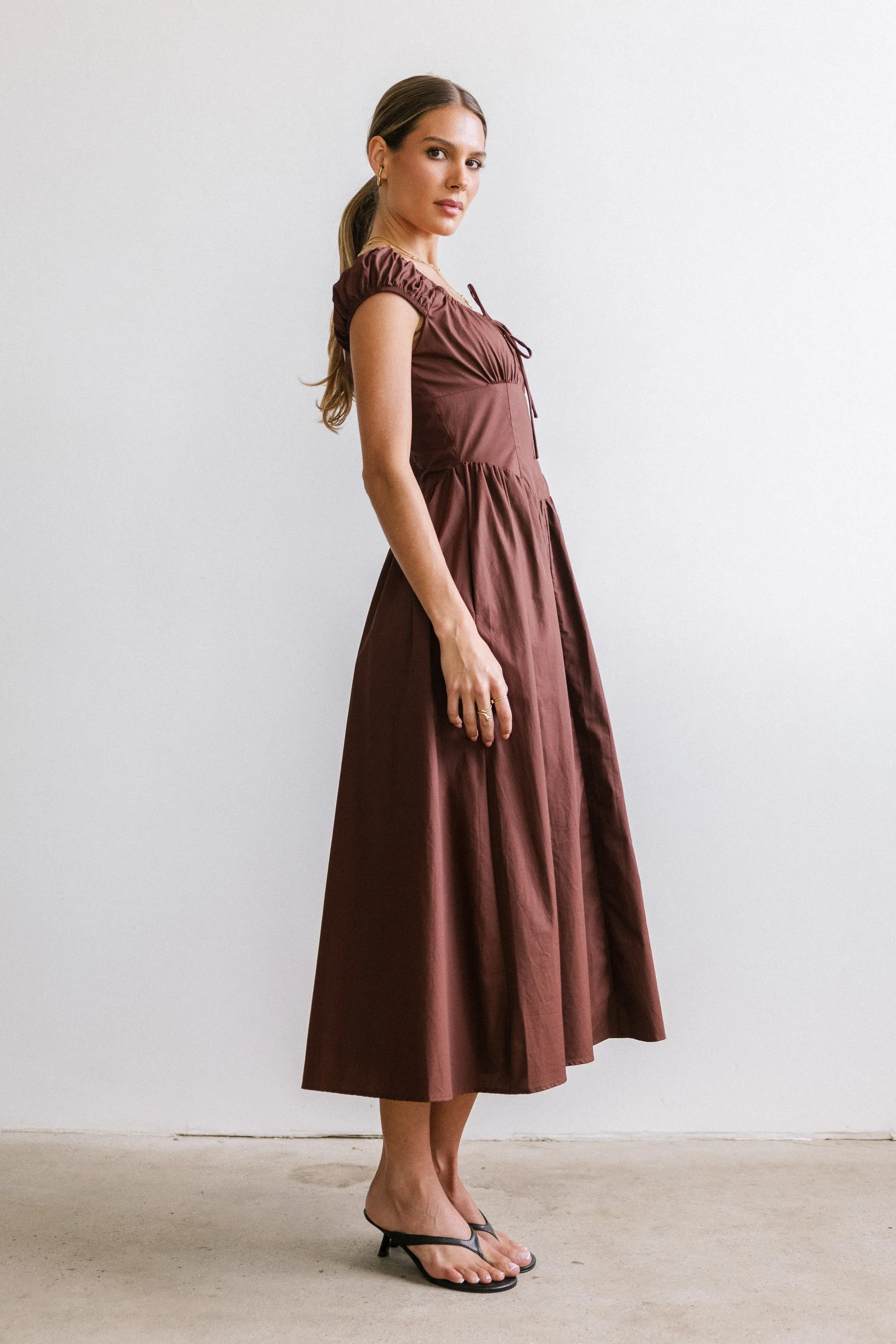 Patricia Midi Dress in Brown sold by bohme product image thumbnail 4