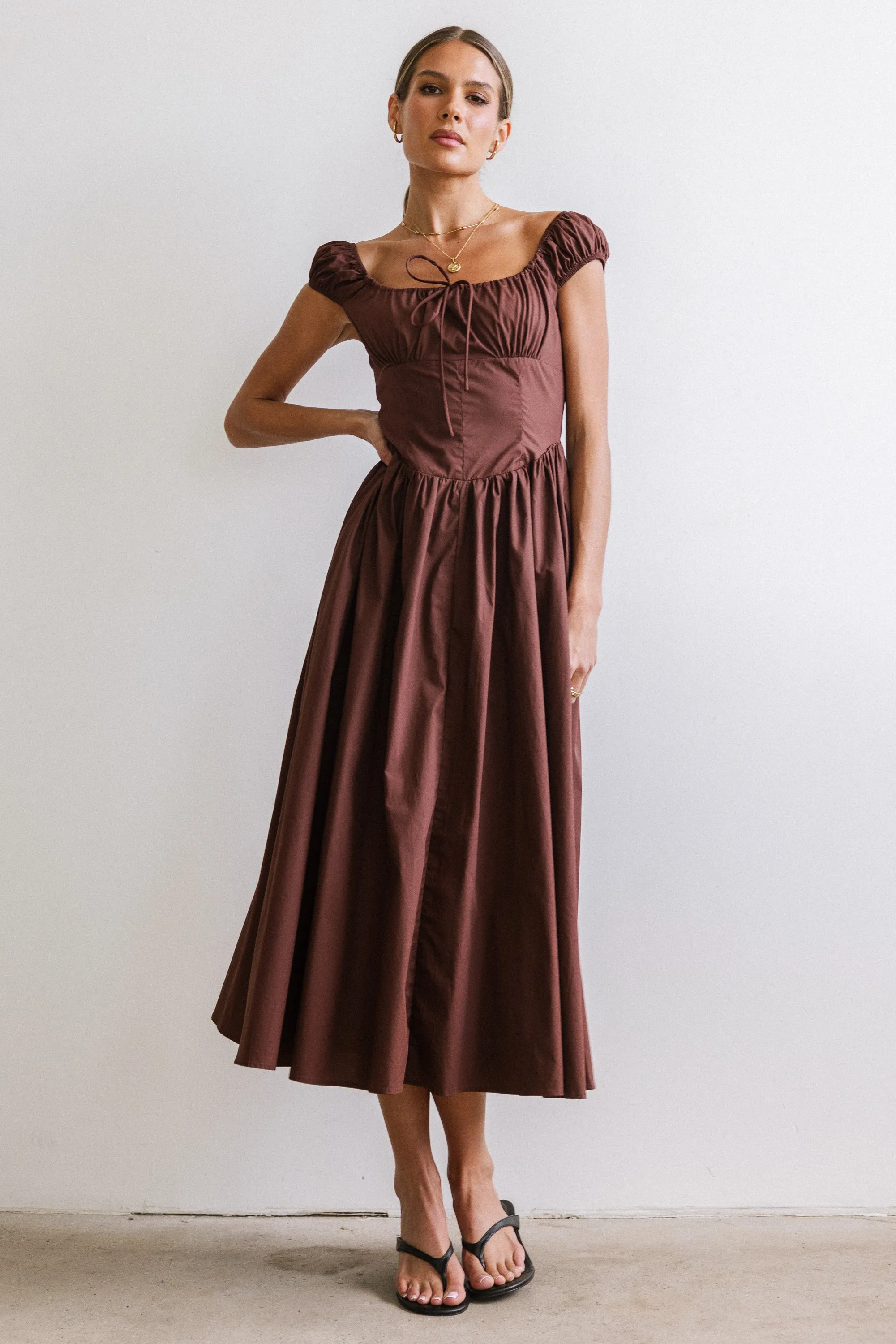 Patricia Midi Dress in Brown sold by bohme product image thumbnail 5