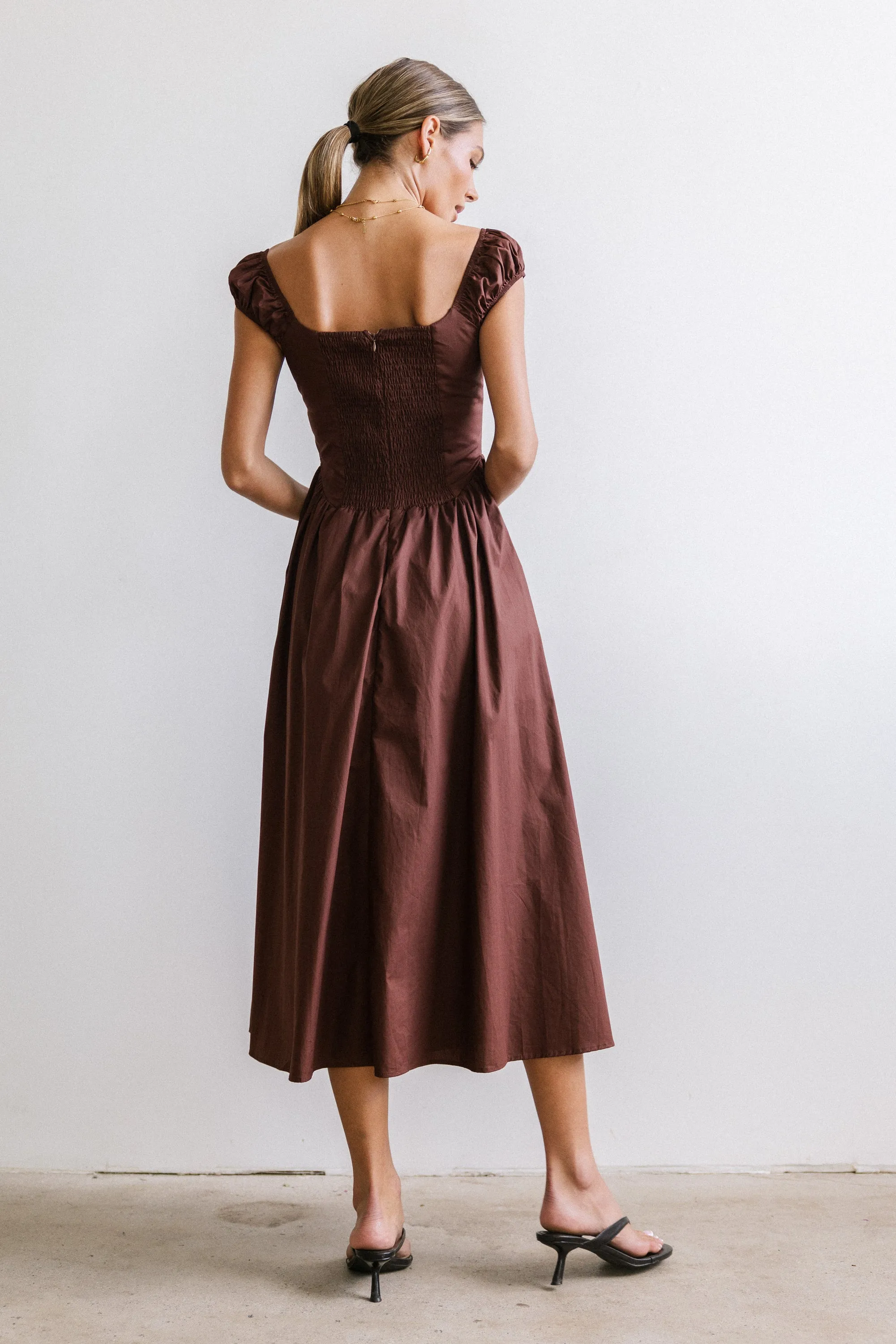 Patricia Midi Dress in Brown sold by bohme product image thumbnail 3
