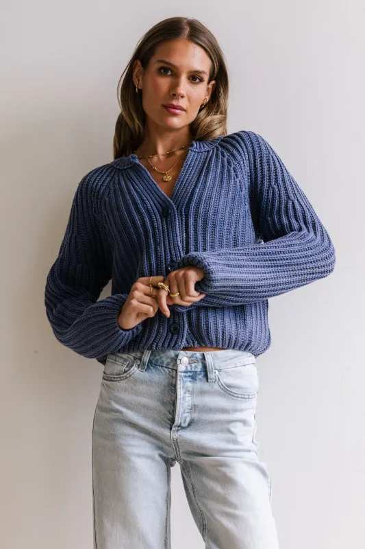 Katie Knit Cardigan in Navy sold by bohme