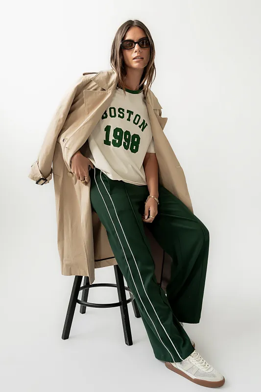 Brooklyn Oversized Graphic Tee in Green made by bohme