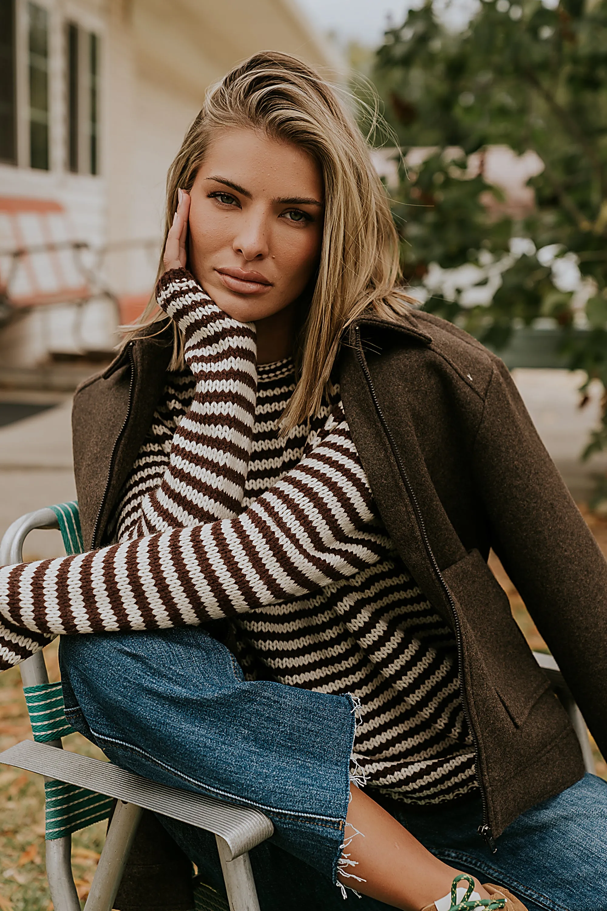 Jones Knit Sweater in Brown sold by bohme