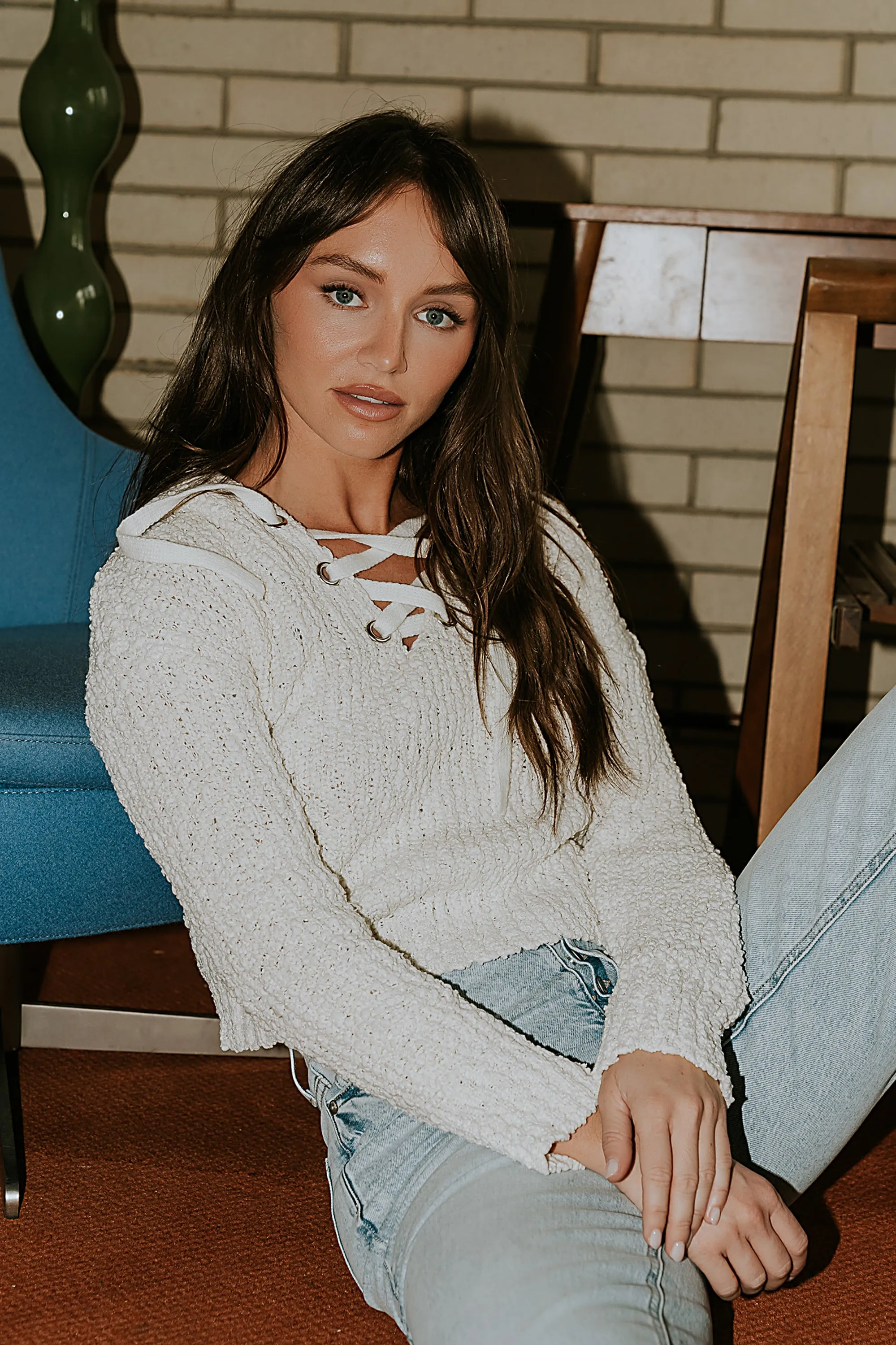 Georgie Knit Sweater in Ivory sold by bohme