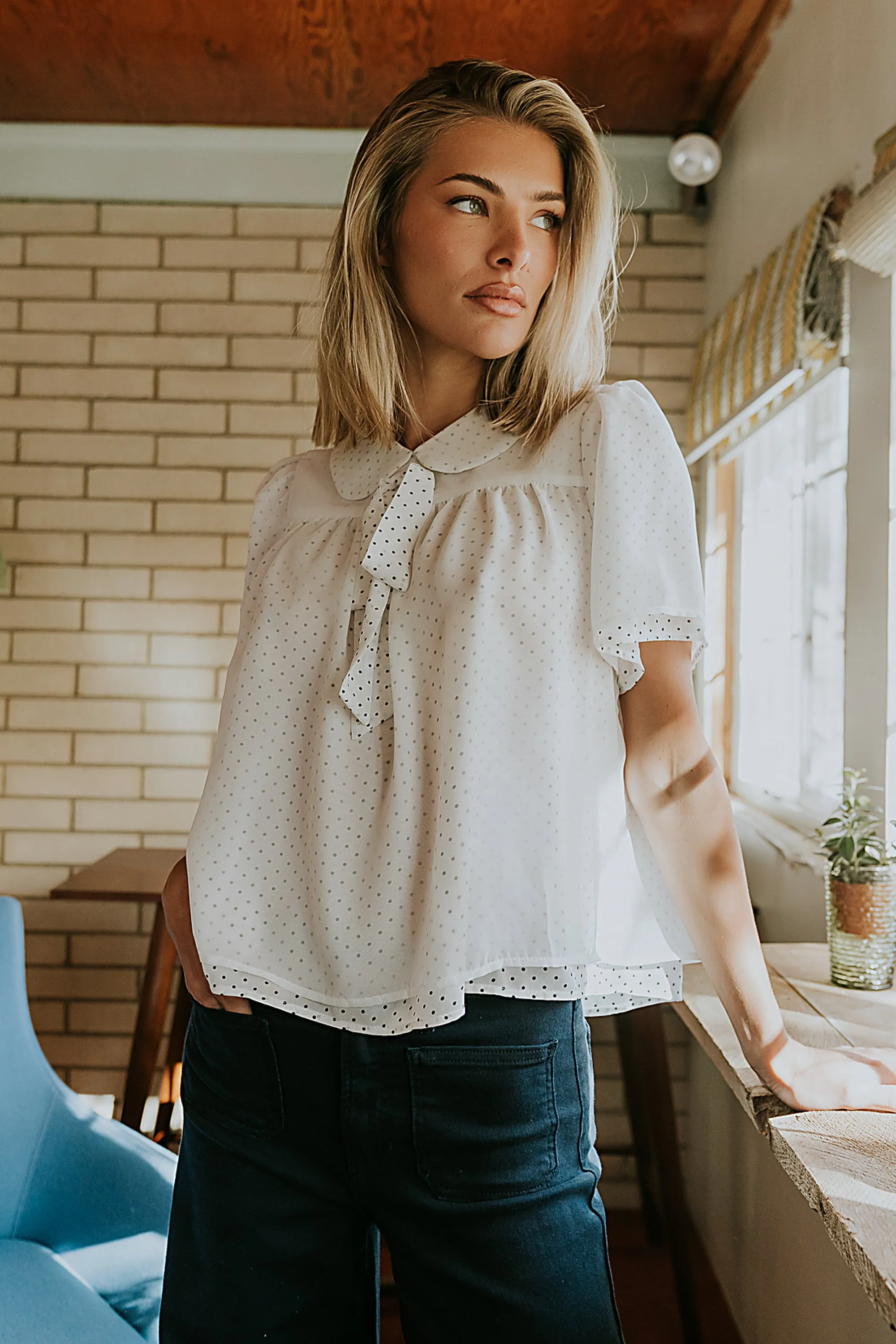 Danika Polka Dot Blouse sold by bohme product image thumbnail 4