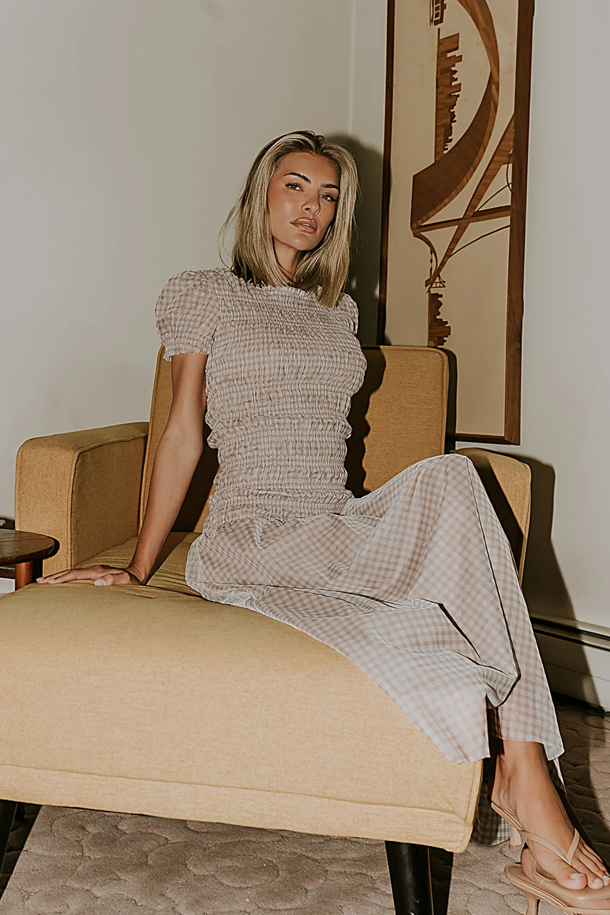 Daisy Gingham Maxi Dress sold by bohme product image thumbnail 3