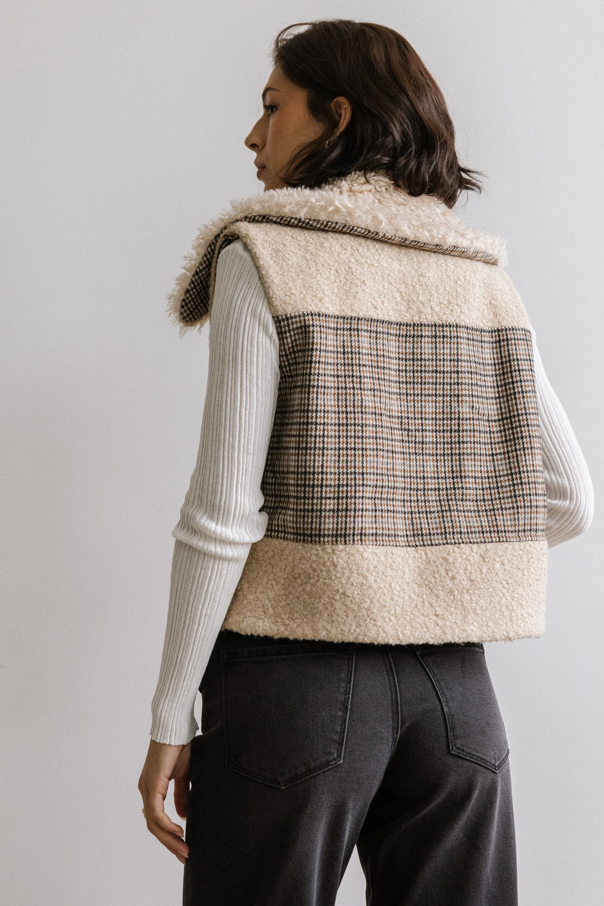 Liv Sherpa Vest in Taupe sold by bohme product image thumbnail 3