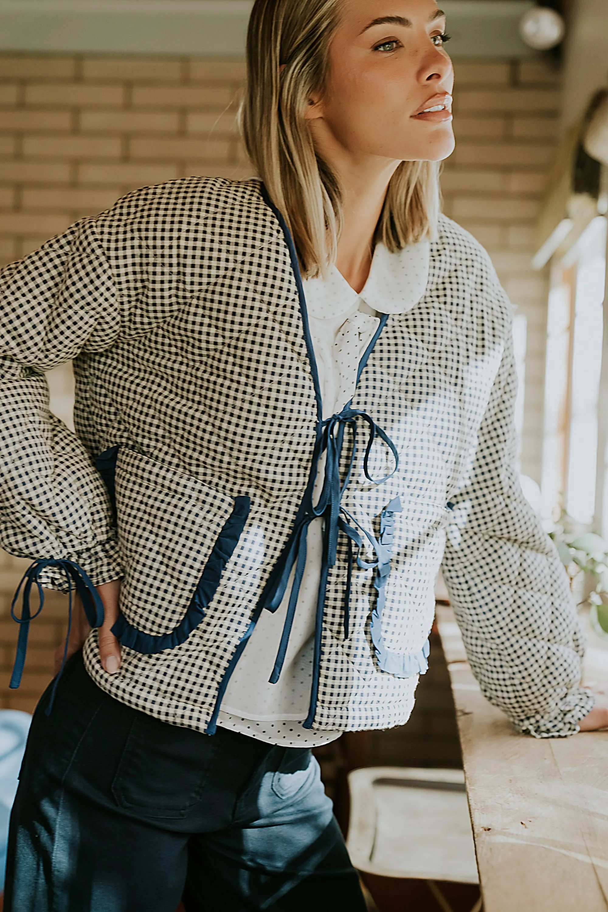 Andy Gingham Jacket sold by bohme product image thumbnail 3