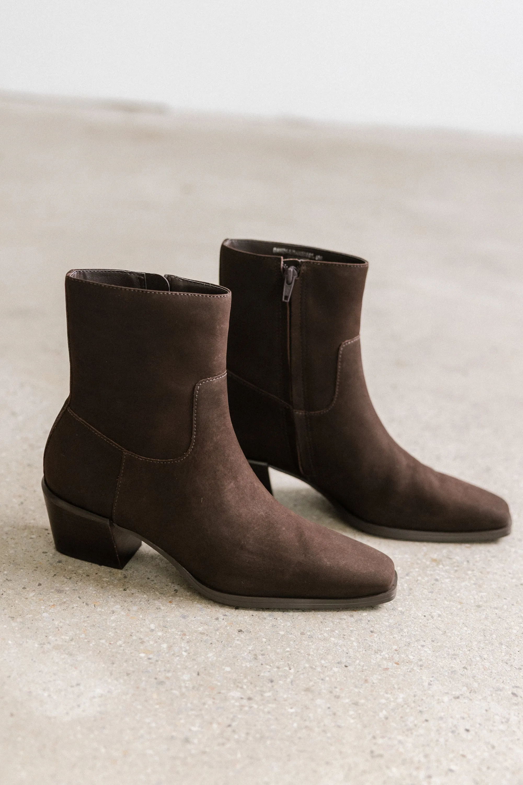 Steve Madden Daney Boots in Brown Suede sold by bohme