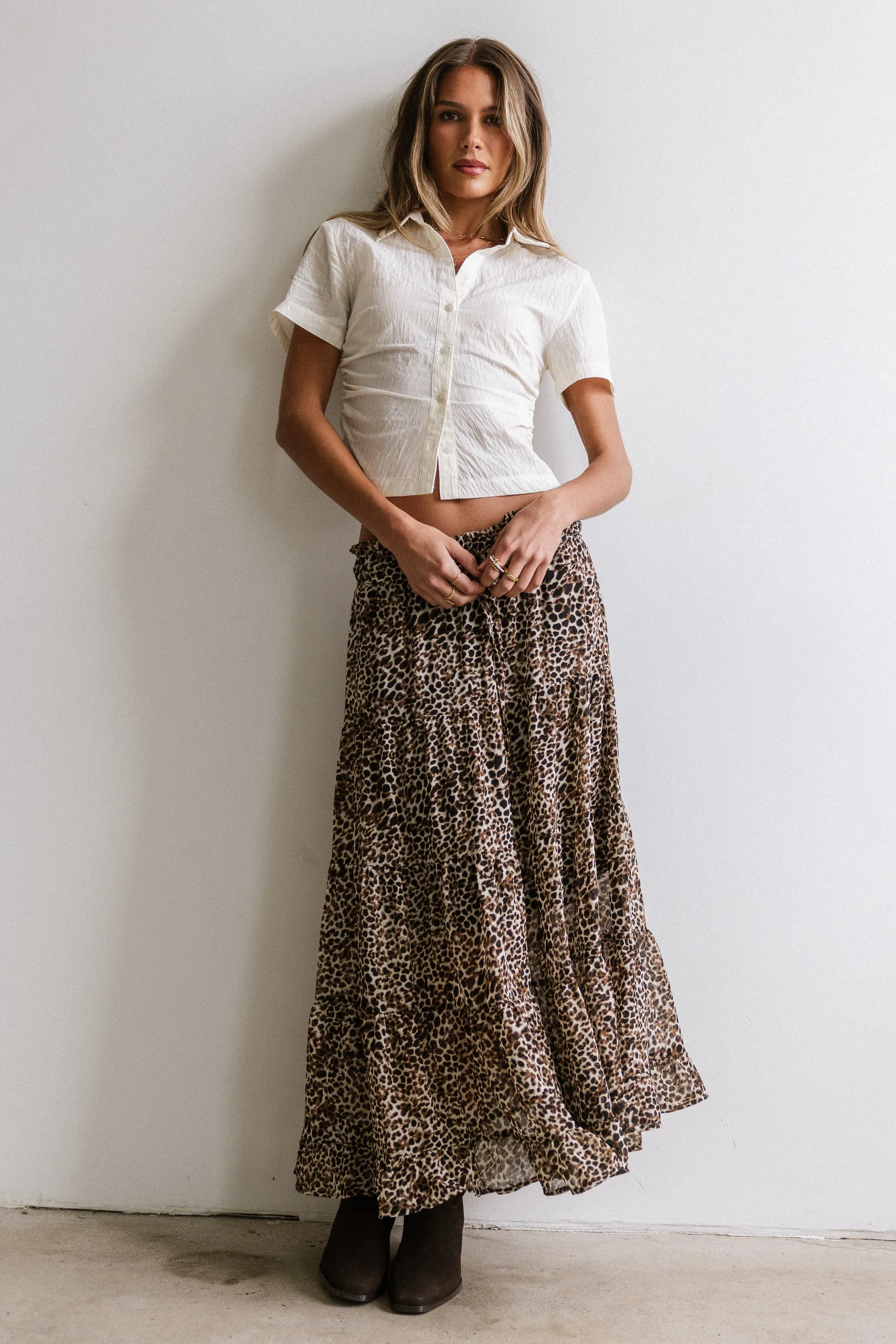 Brandy Ruched Button Up in Cream sold by bohme product image thumbnail 2