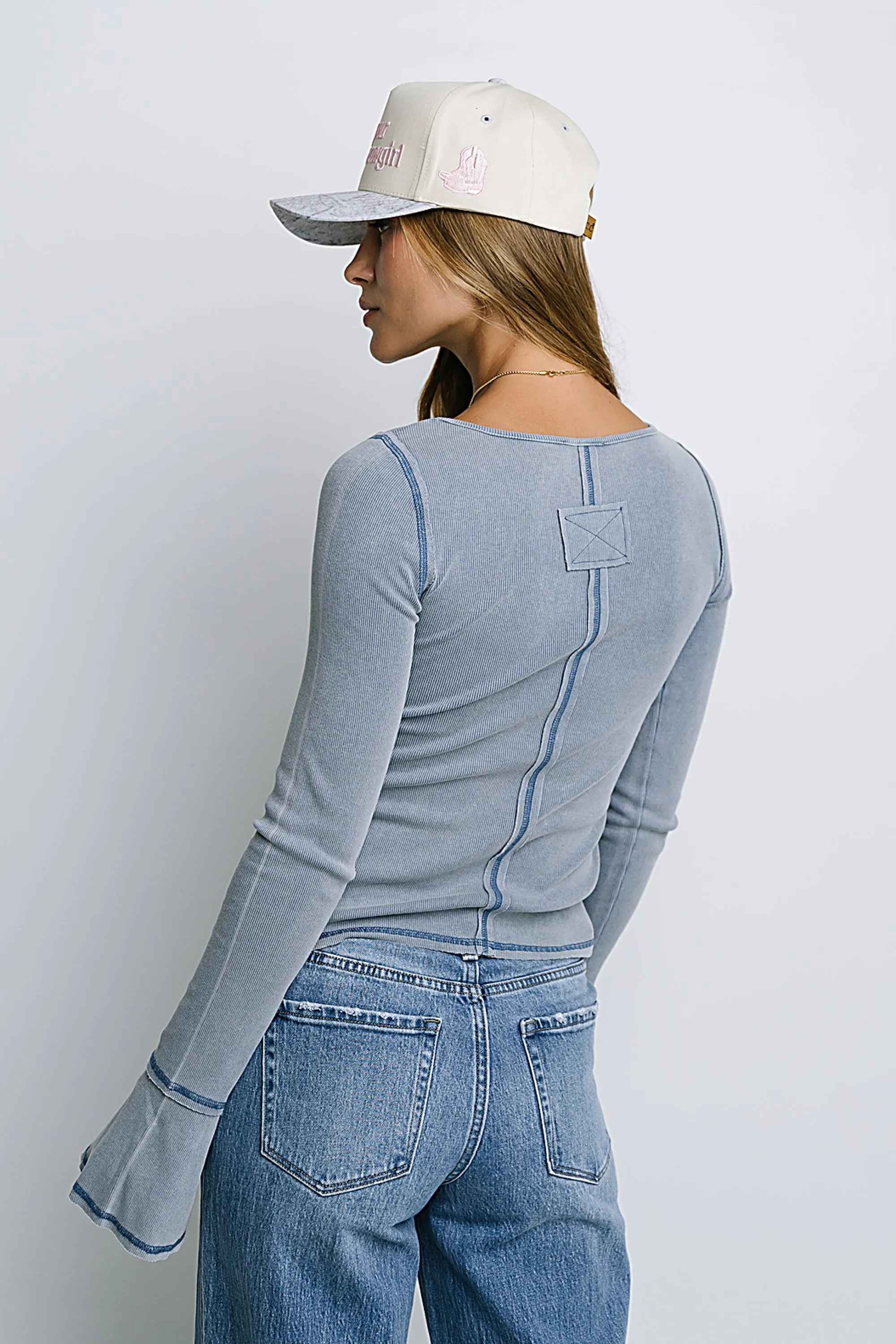 Toby Ribbed Top in Blue sold by bohme product image thumbnail 3