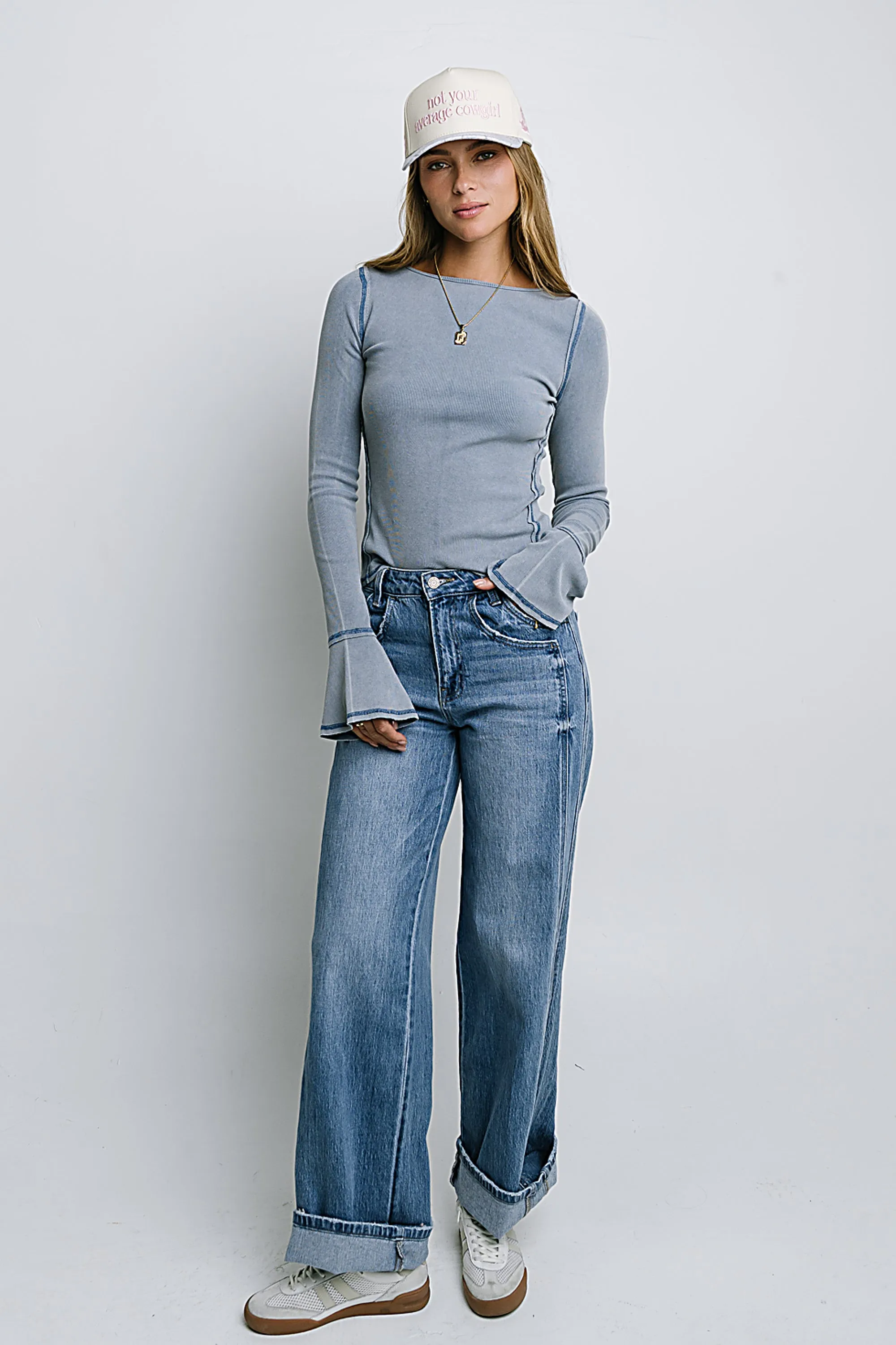 Toby Ribbed Top in Blue sold by bohme product image thumbnail 4