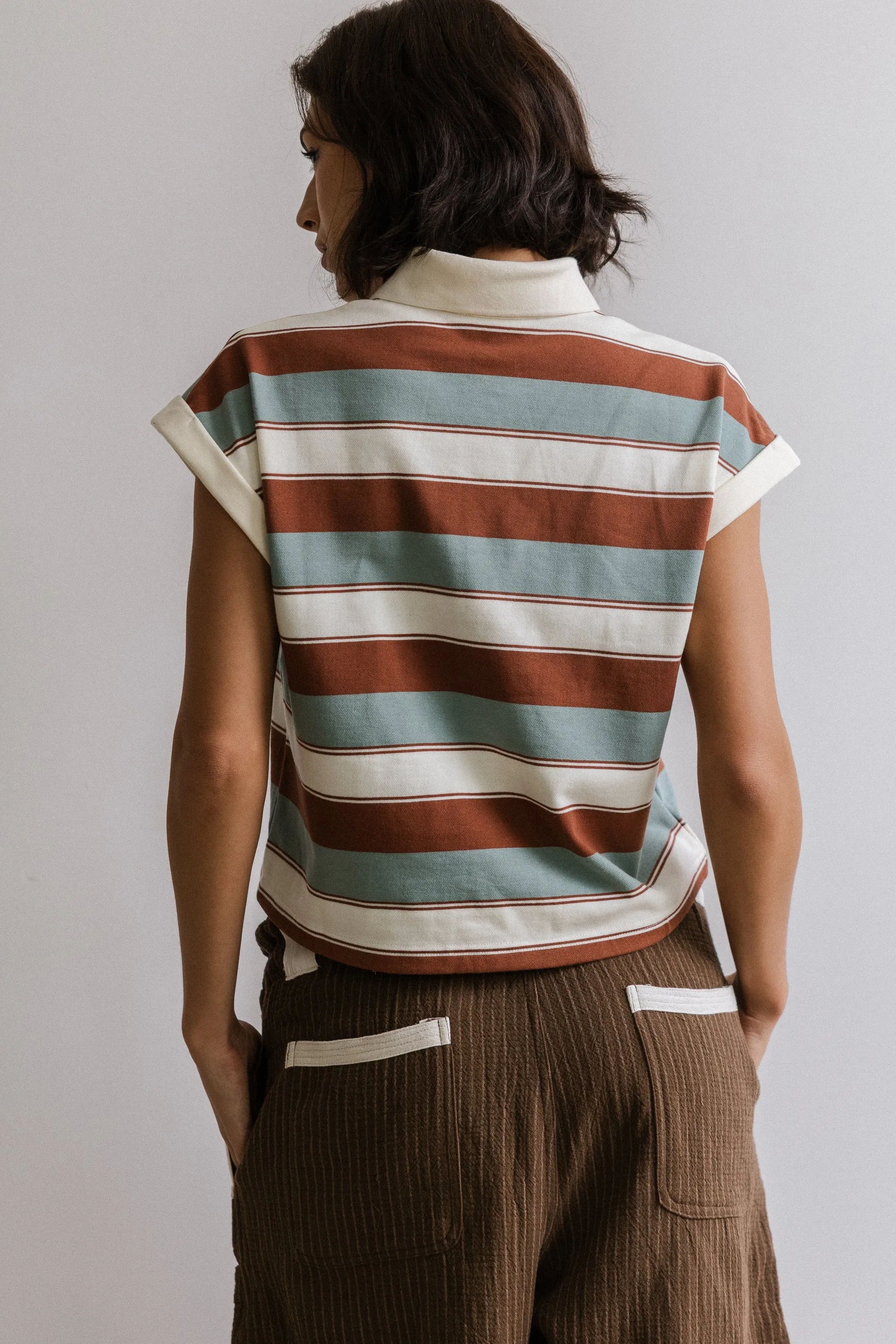 Niko Striped Top in Camel sold by bohme product image thumbnail 5