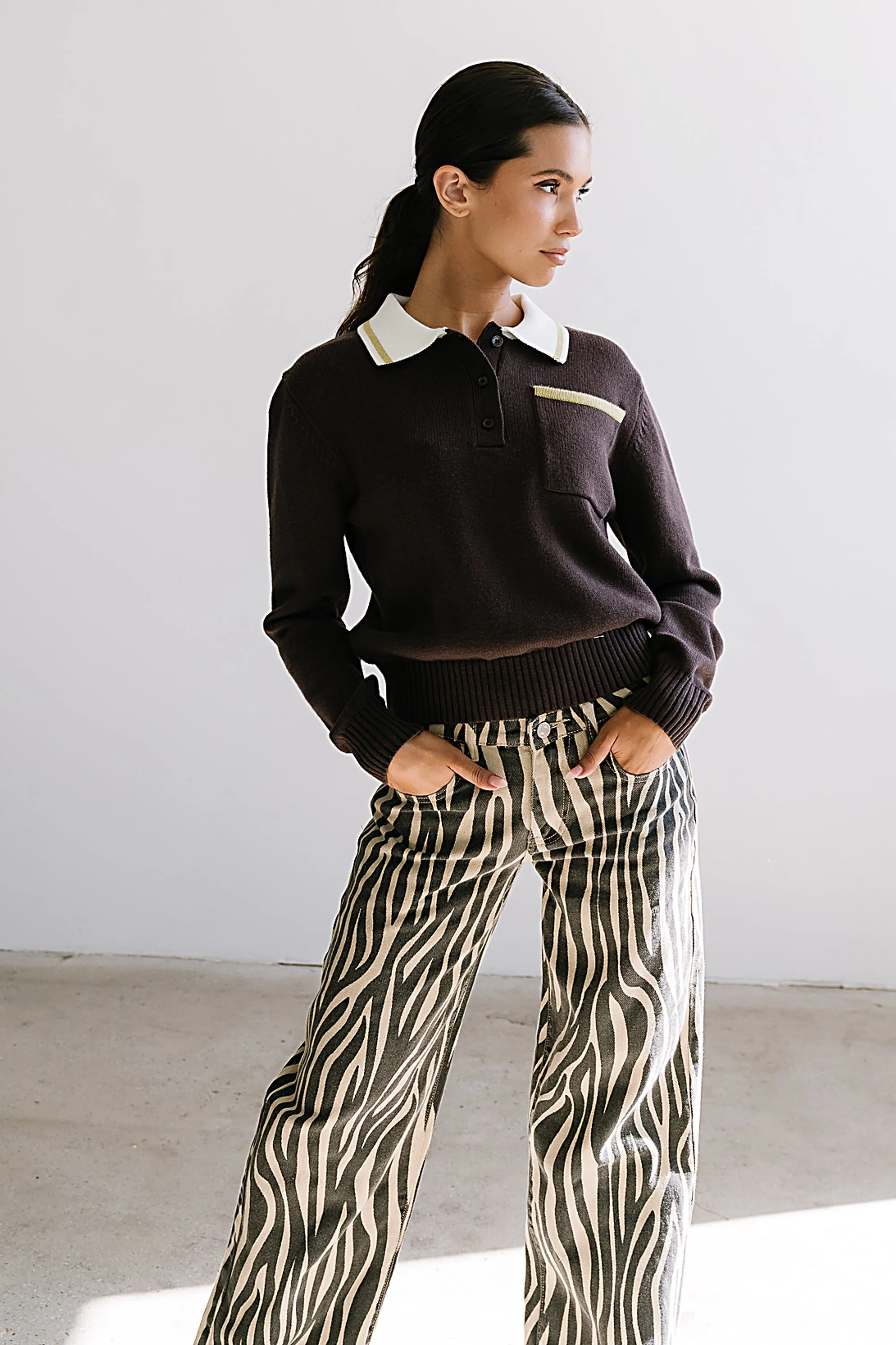 Justine Collared Sweater in Brown sold by bohme product image thumbnail 4