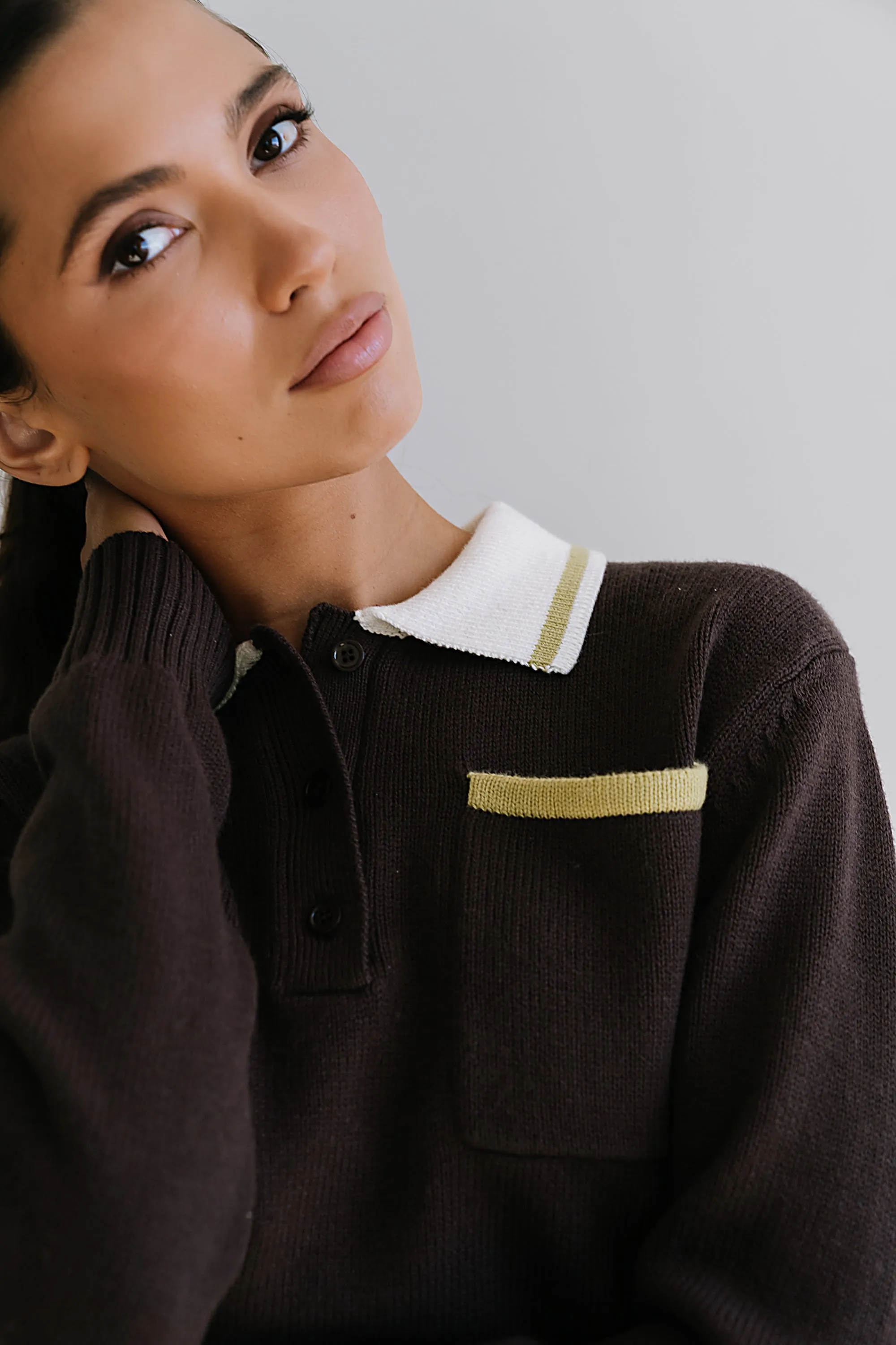 Justine Collared Sweater in Brown sold by bohme product image thumbnail 3