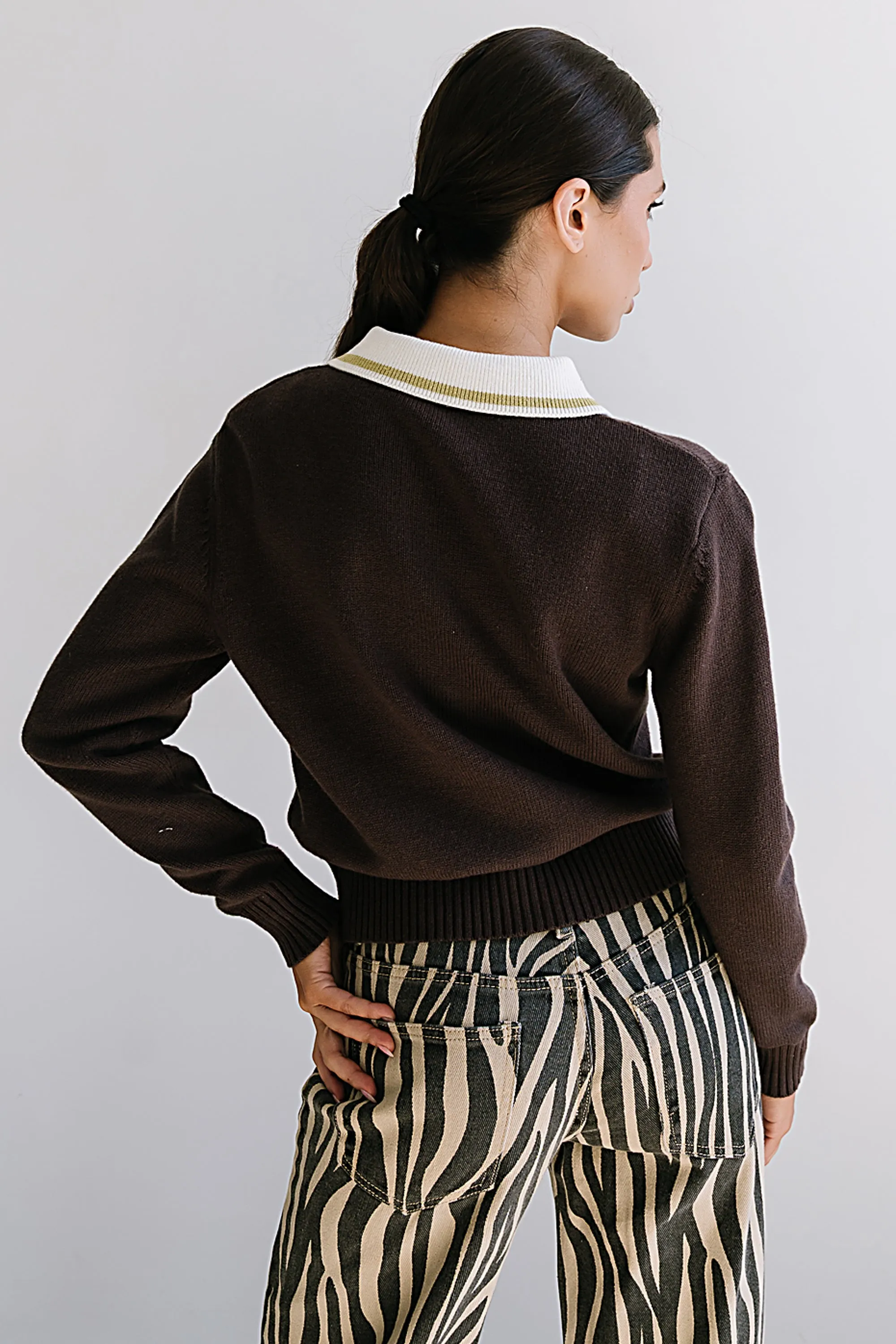 Justine Collared Sweater in Brown sold by bohme product image thumbnail 2
