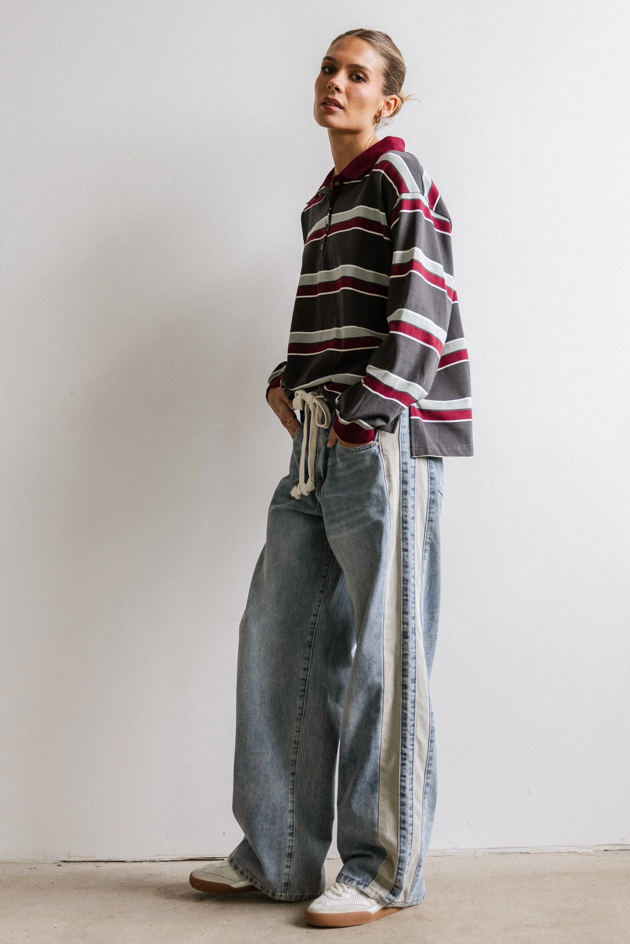 Megan Striped Top in Grey sold by bohme product image thumbnail 2