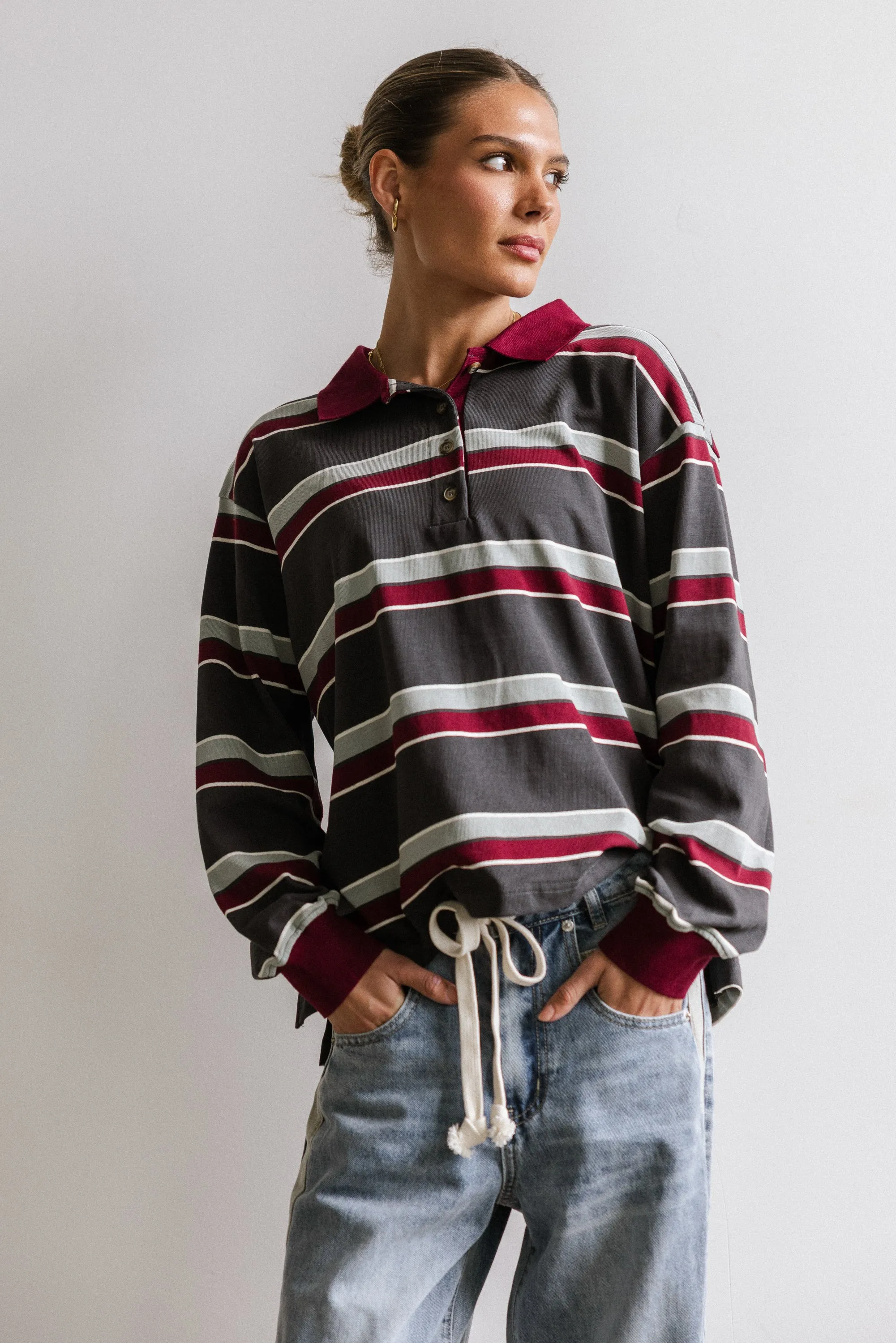 Megan Striped Top in Grey sold by bohme product image thumbnail 5