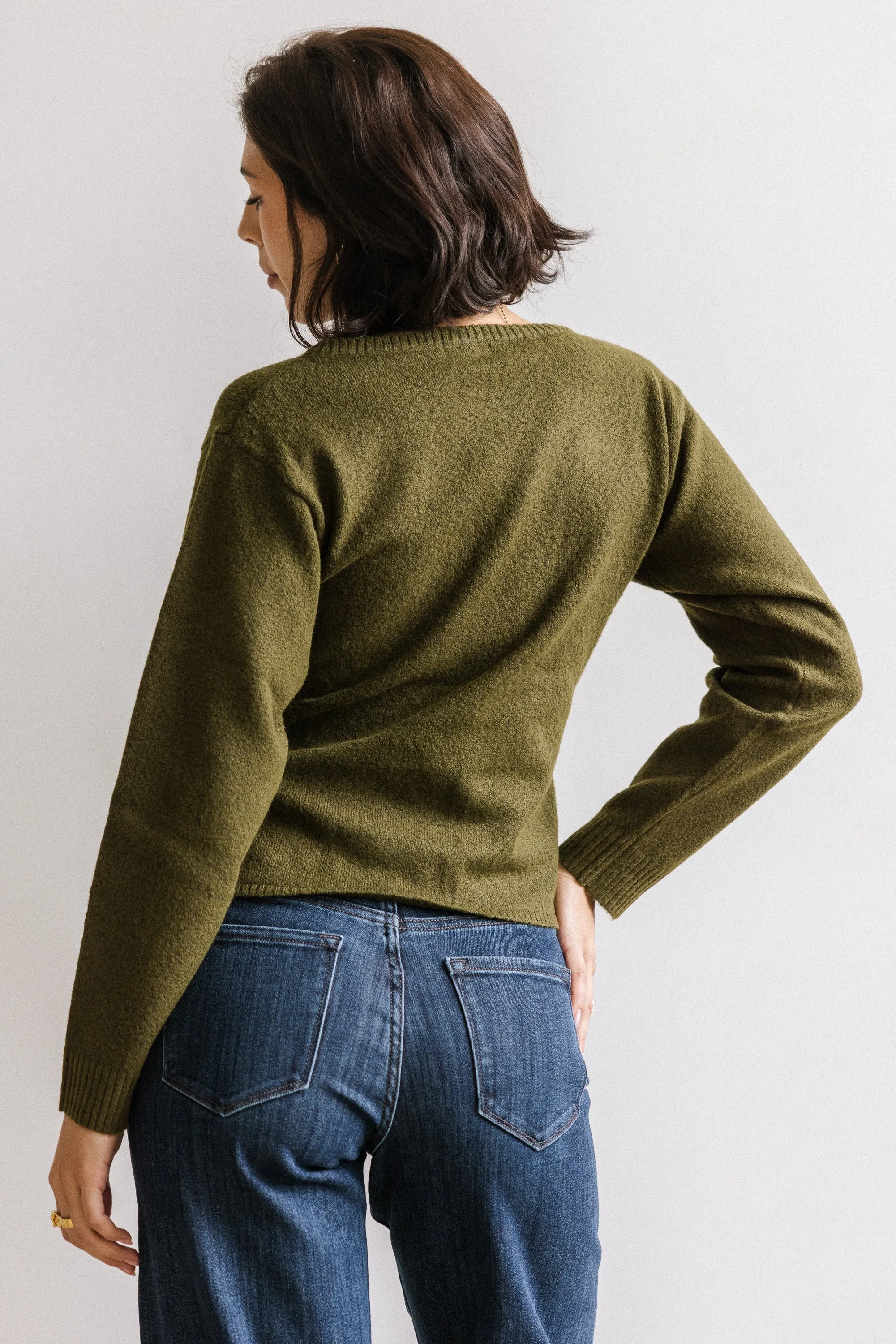Jerzey Asymmetrical Sweater in Olive - FINAL SALE sold by bohme product image thumbnail 3