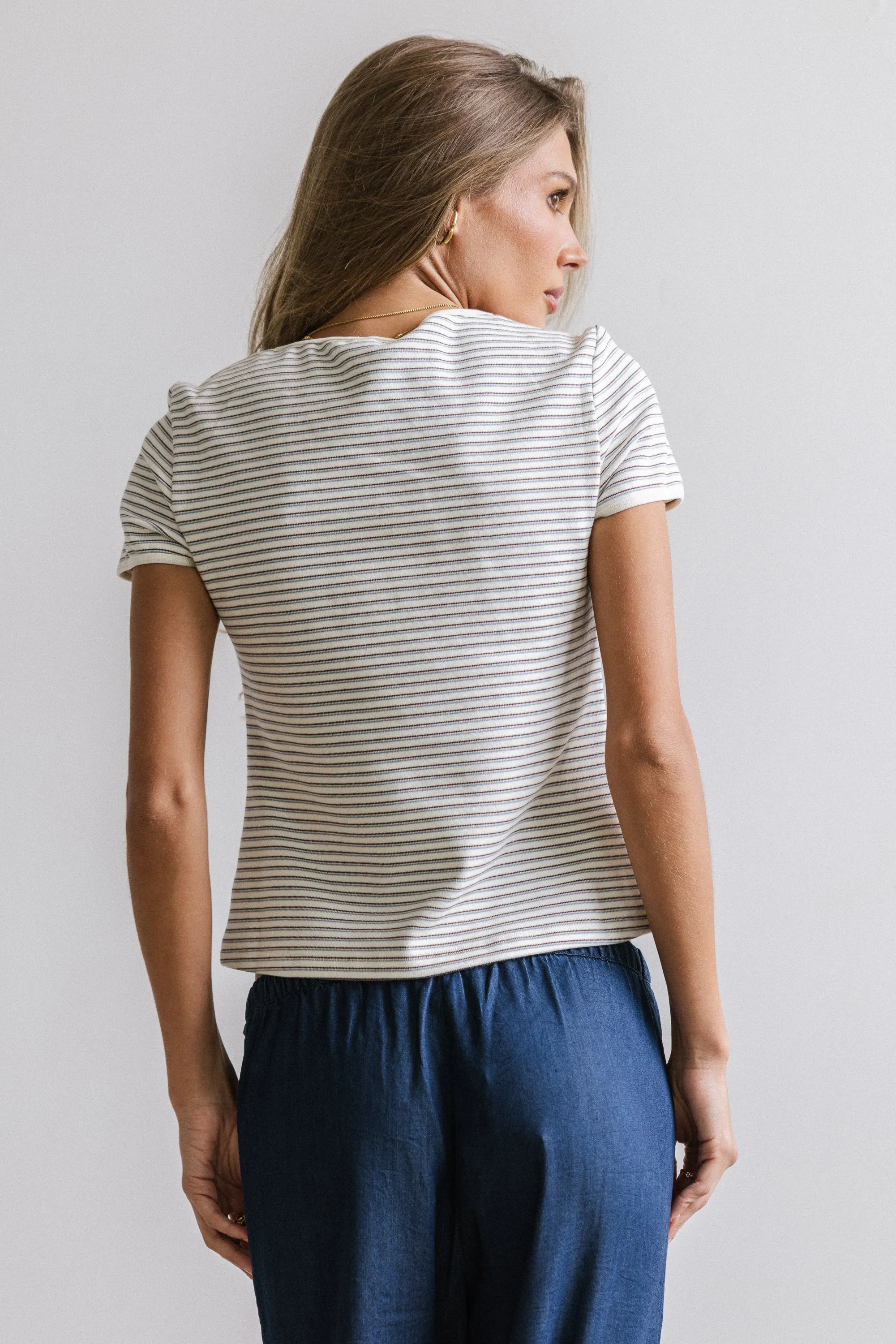 Marcie Striped Tee in Blue sold by bohme product image thumbnail 3