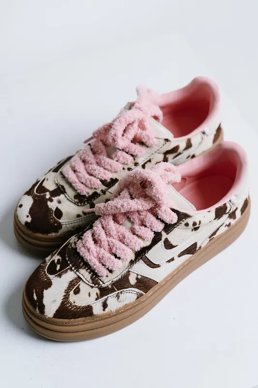 Steve Madden Dodge Sneaker in Cow Print sold by bohme