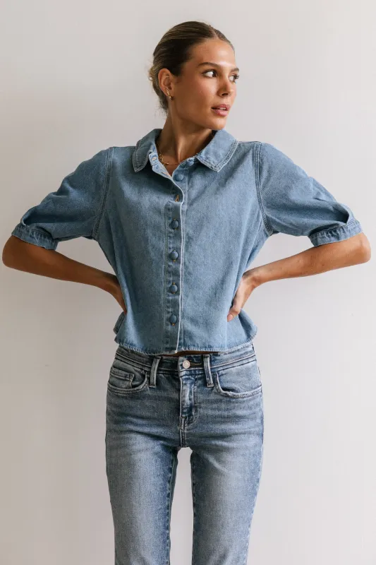Betty Denim Button Up sold by bohme