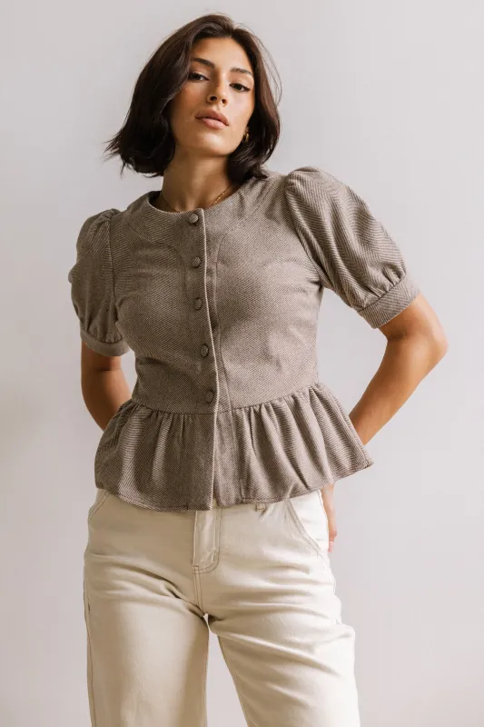Tisha Peplum Blouse sold by bohme