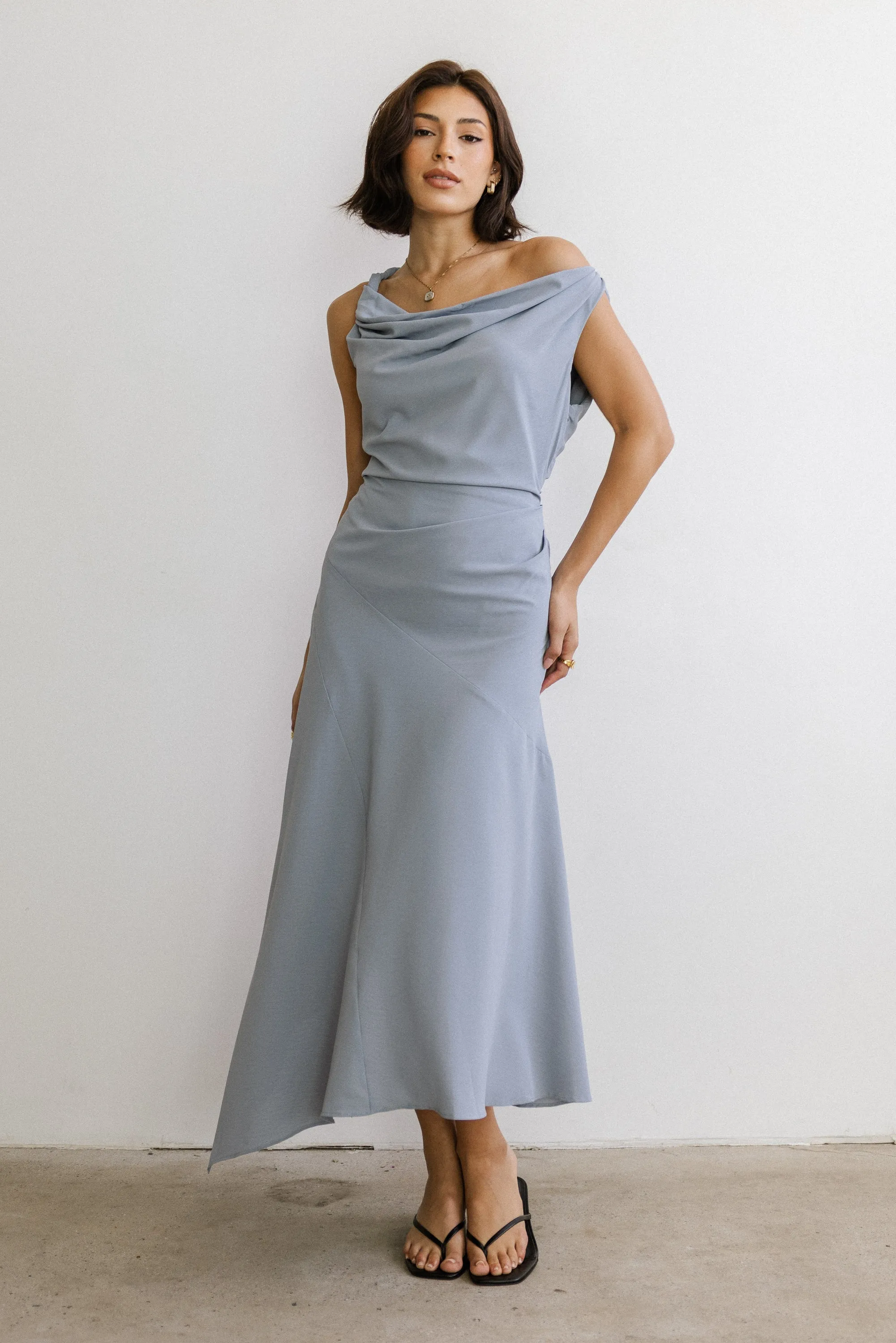 Trina Asymmetrical Midi Dress sold by bohme