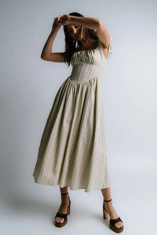 Oaklynn Corset Midi Dress sold by bohme