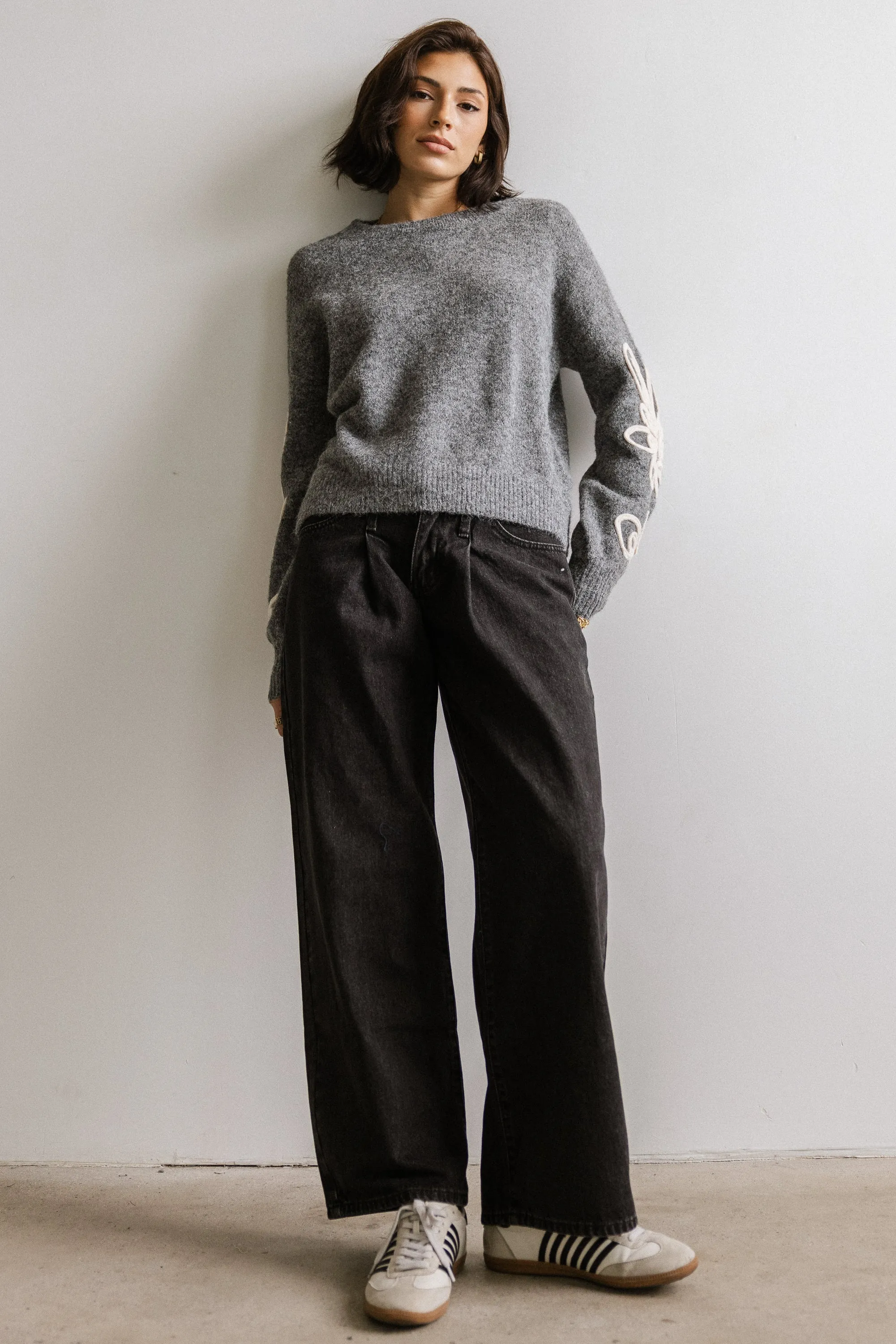 Arabella Wide Leg Jeans in Washed Black sold by bohme product image thumbnail 3