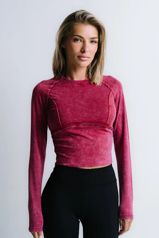 Louise Fitted Top in Red sold by bohme