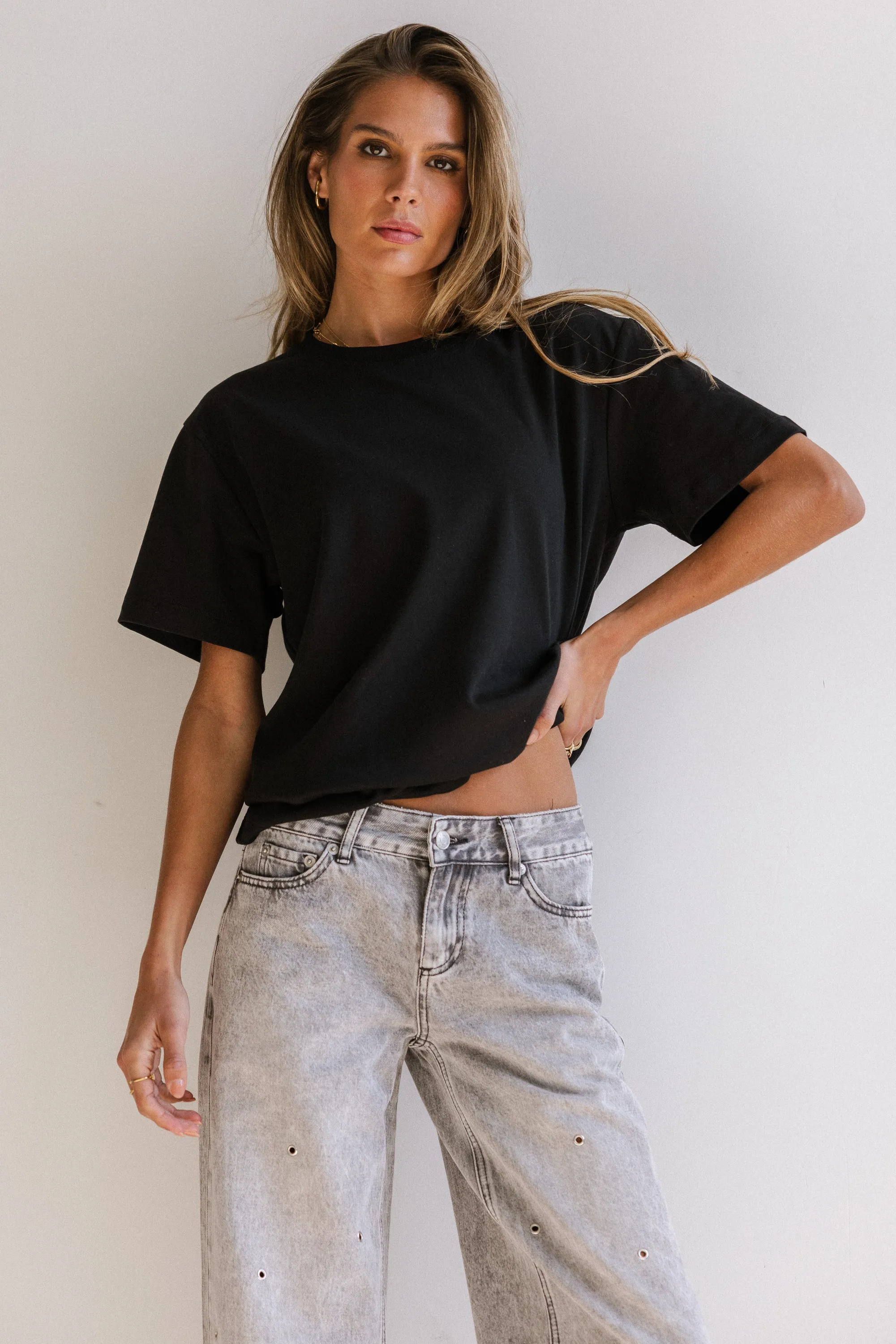 Abby Oversized Tee in Black sold by bohme product image thumbnail 4