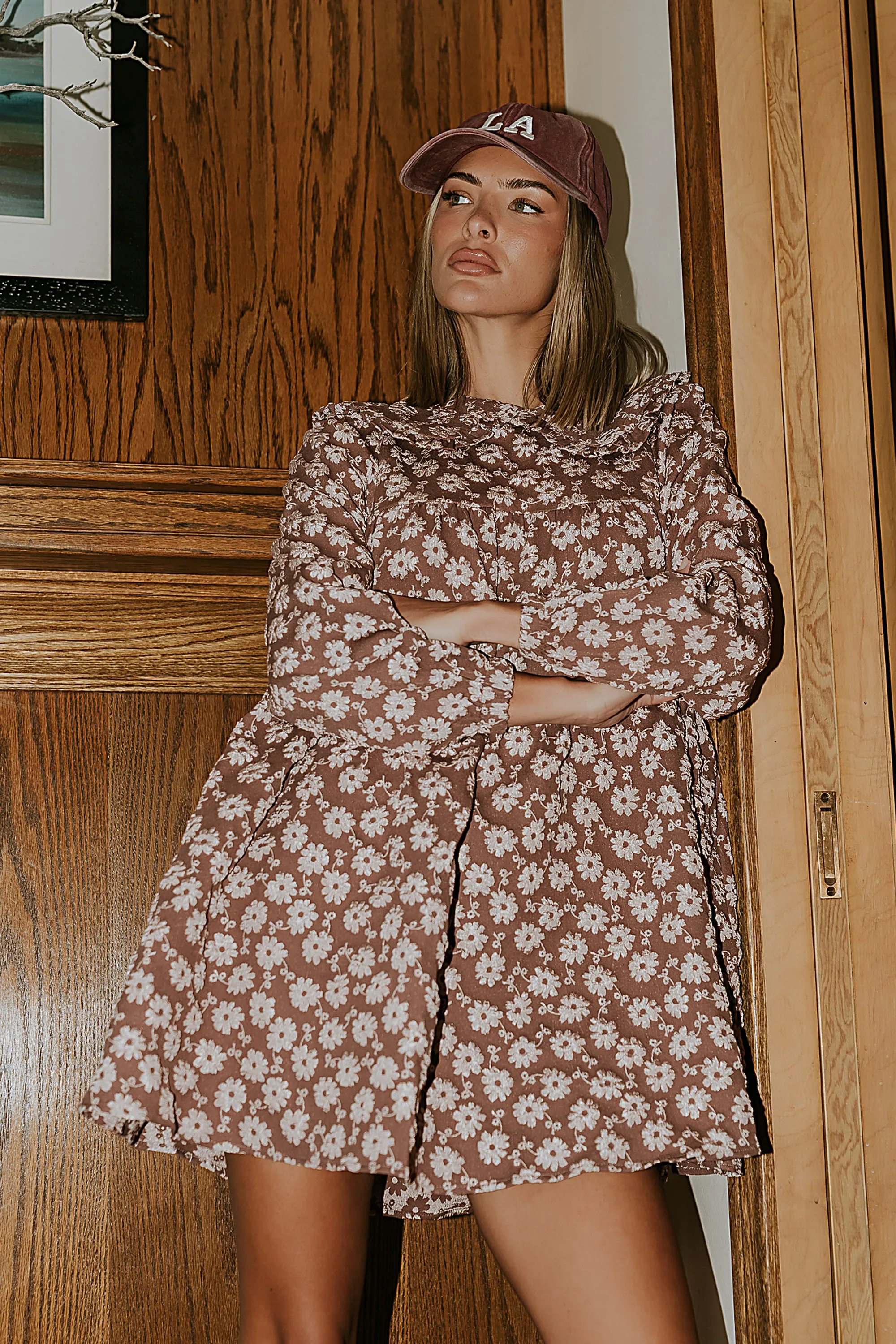 Liam Floral Mini Dress in Mauve sold by bohme product image thumbnail 2