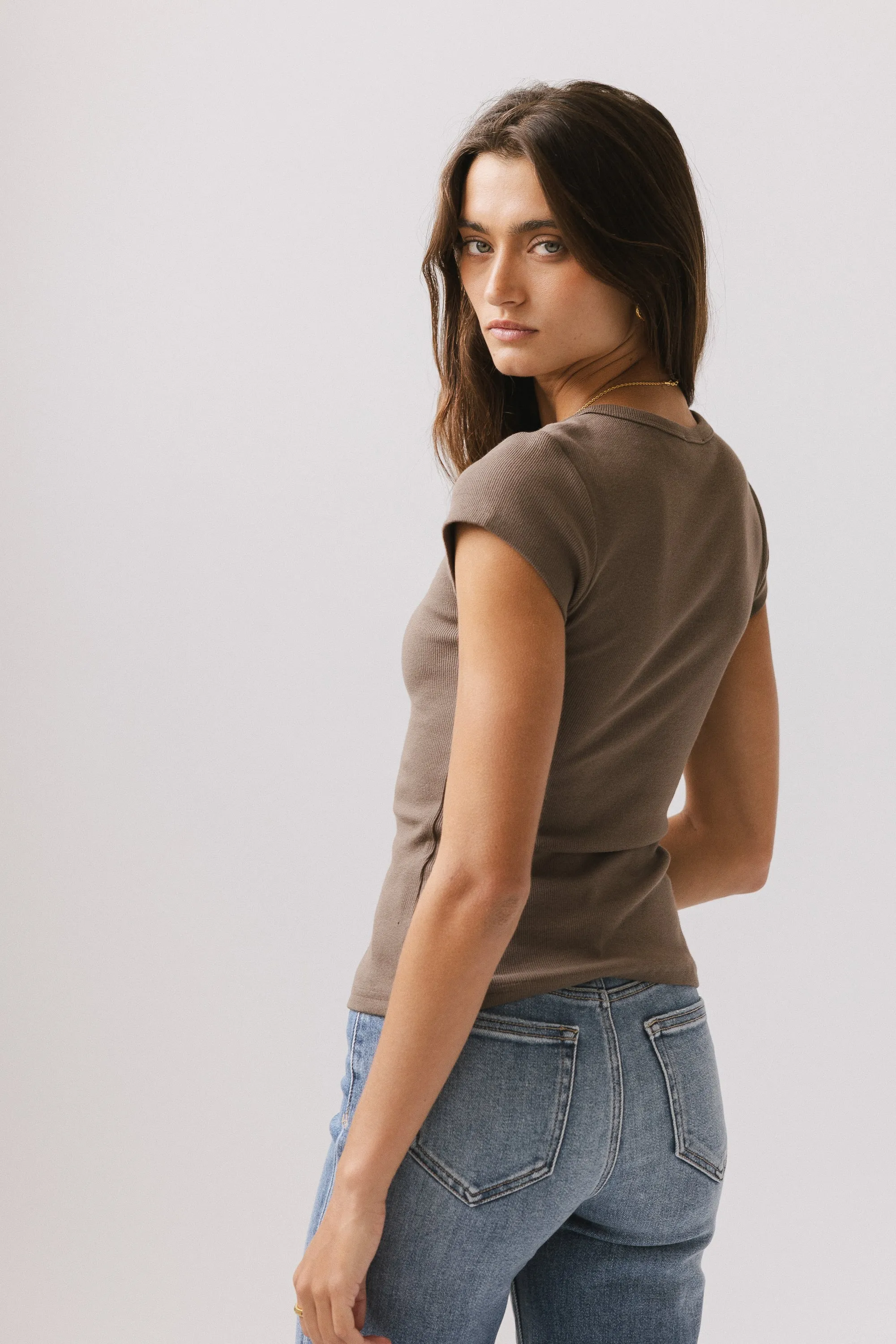 Vestia Button Up Tee in Army Green sold by bohme product image thumbnail 2