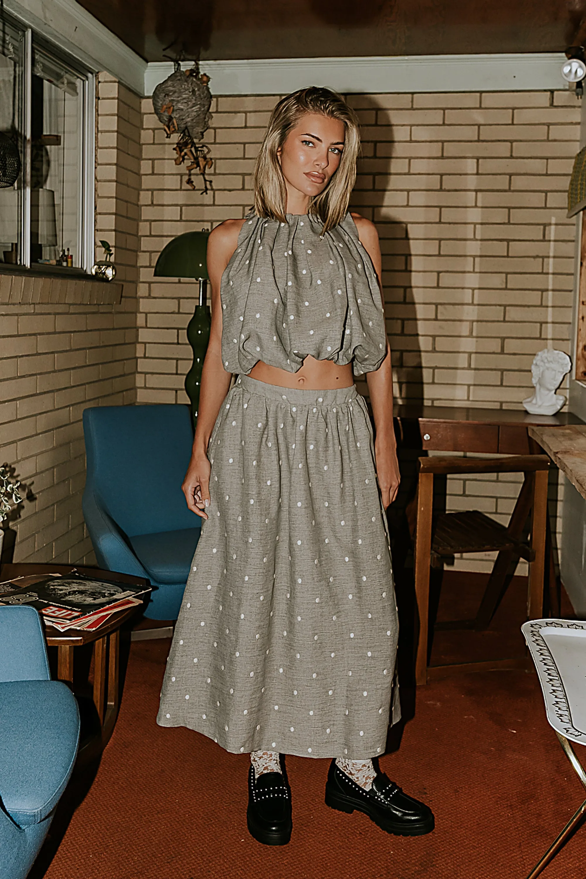 Jozie Polka Dot Midi Skirt sold by bohme product image thumbnail 5