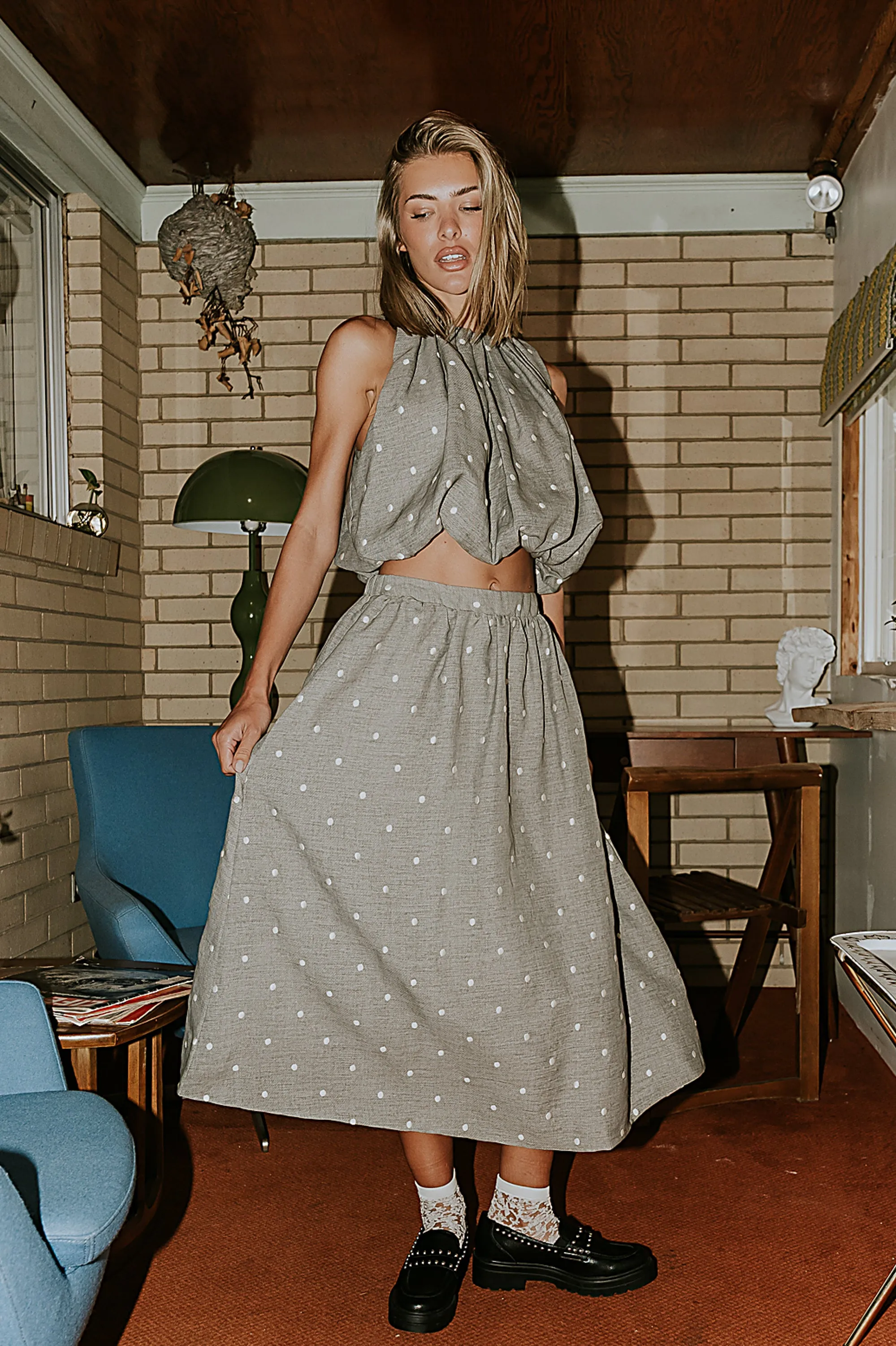 Jozie Polka Dot Midi Skirt sold by bohme product image thumbnail 4