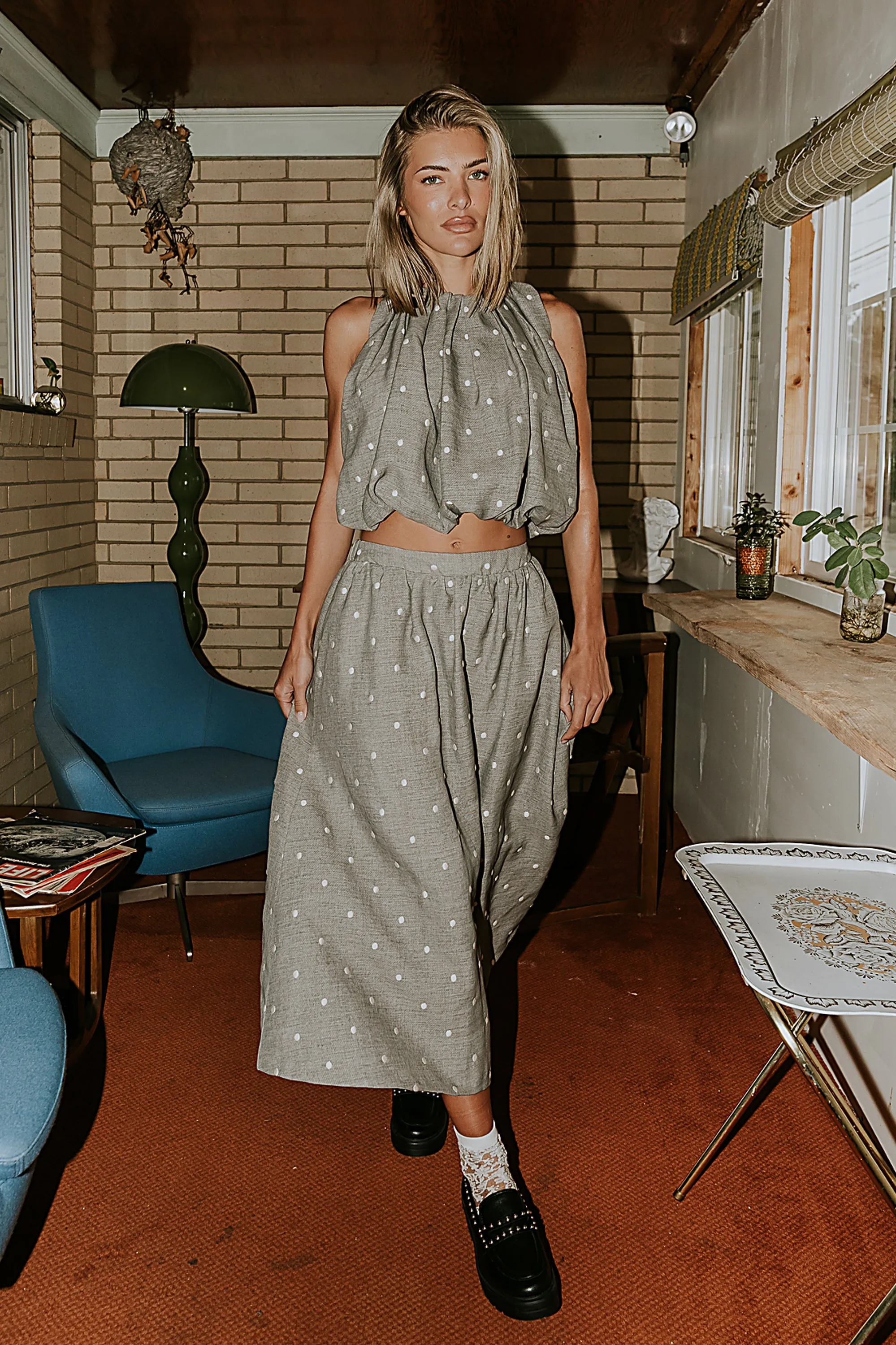 Jozie Polka Dot Midi Skirt sold by bohme product image thumbnail 2