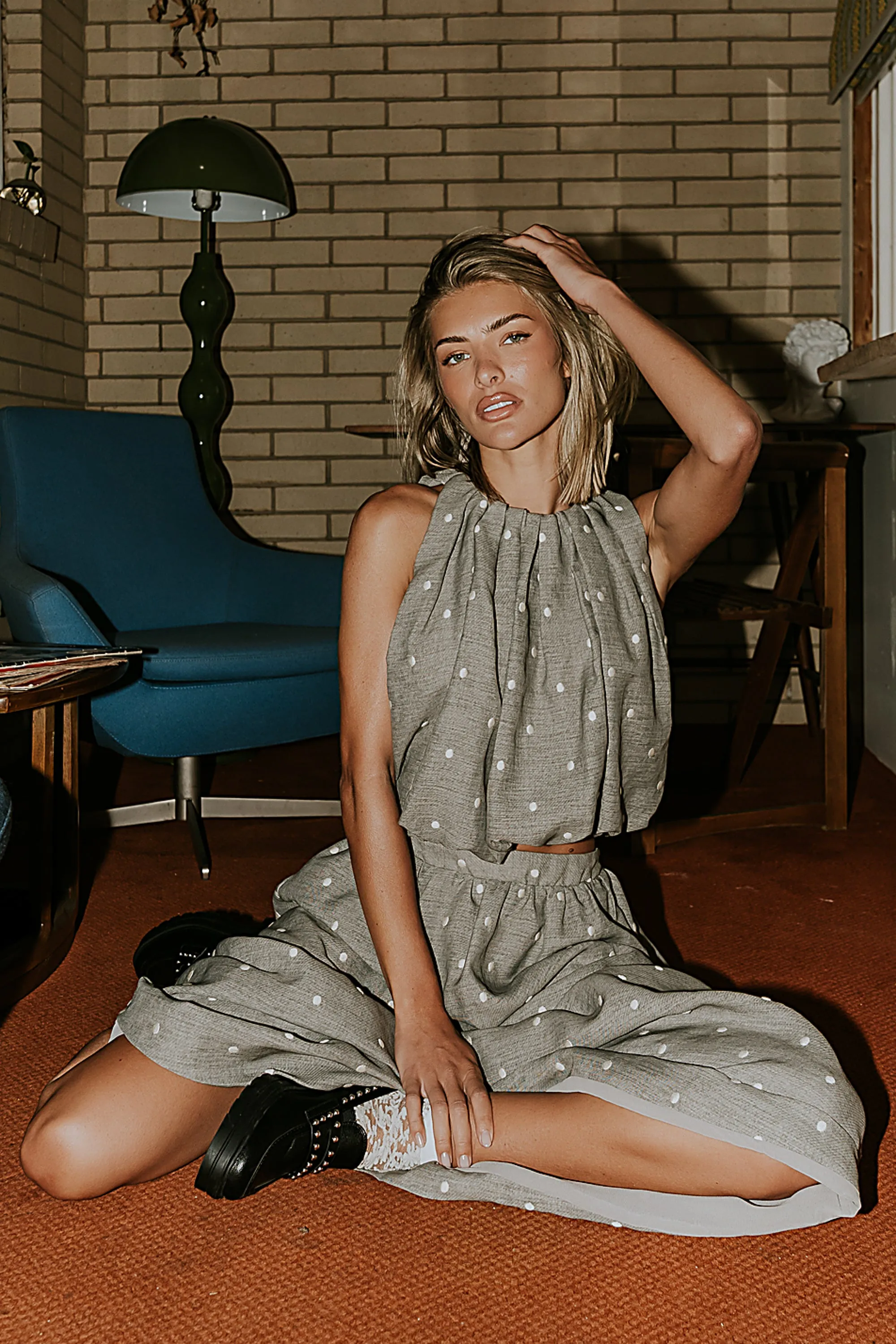 Jozie Polka Dot Halter Top sold by bohme