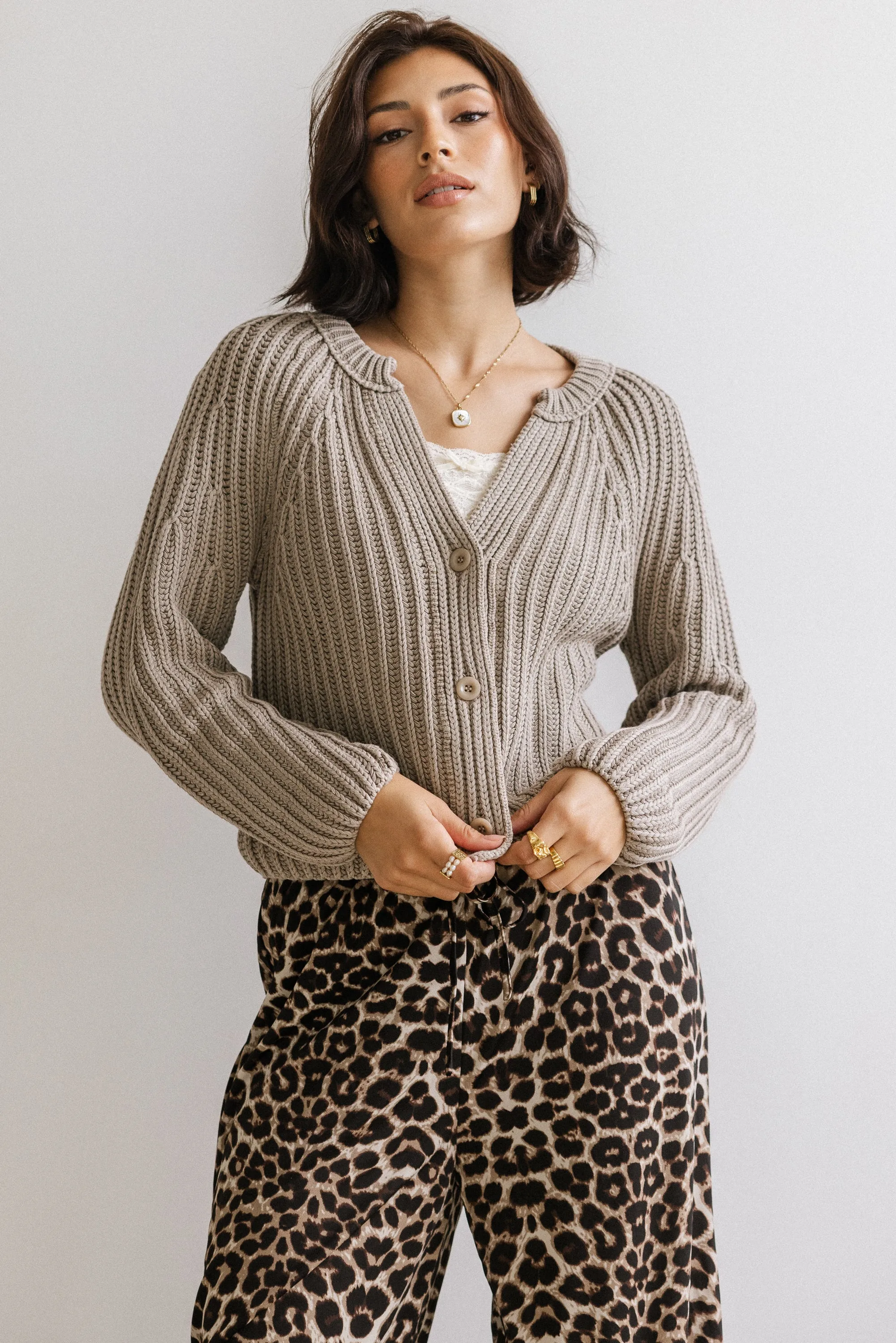 Katie Knit Cardigan in Tan sold by bohme product image thumbnail 3